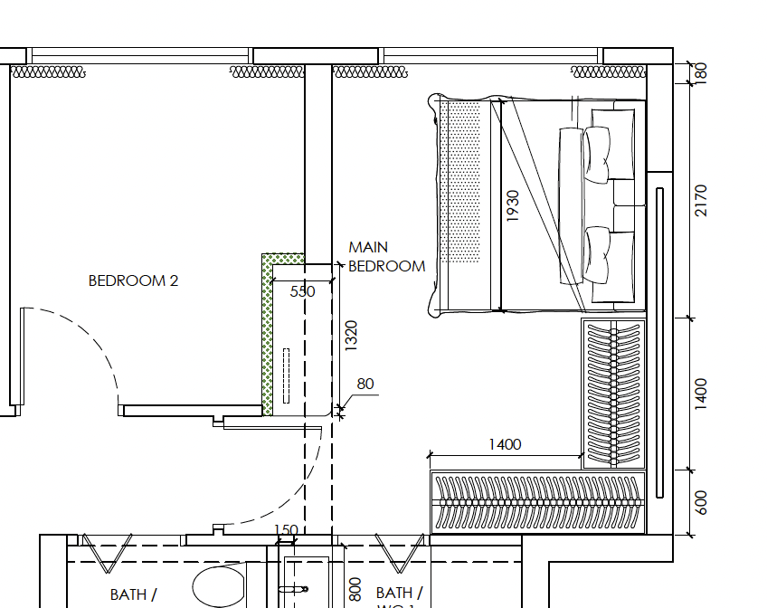 A clear vanity desk for a clear start to the day