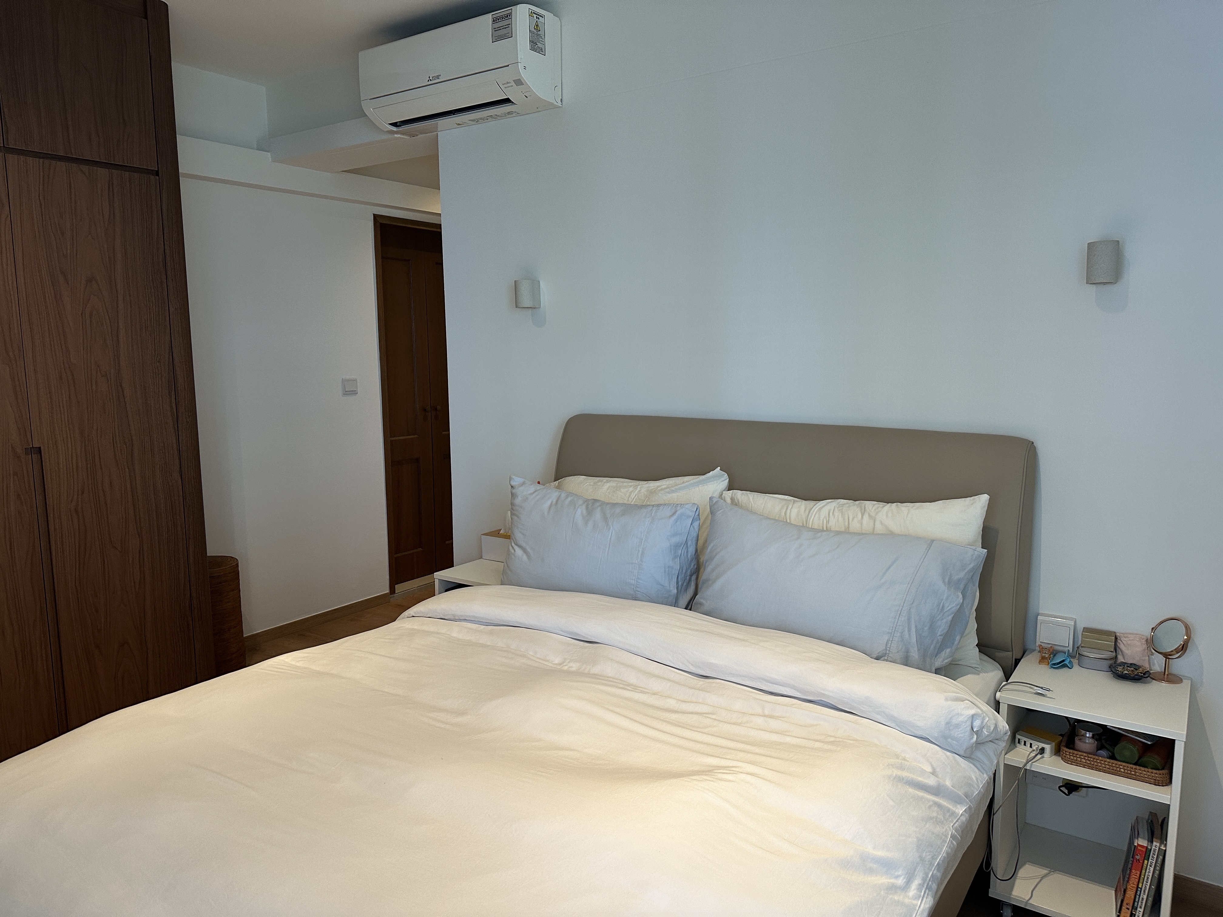 Our Minimalist Bedroom with Dark Wood Tones