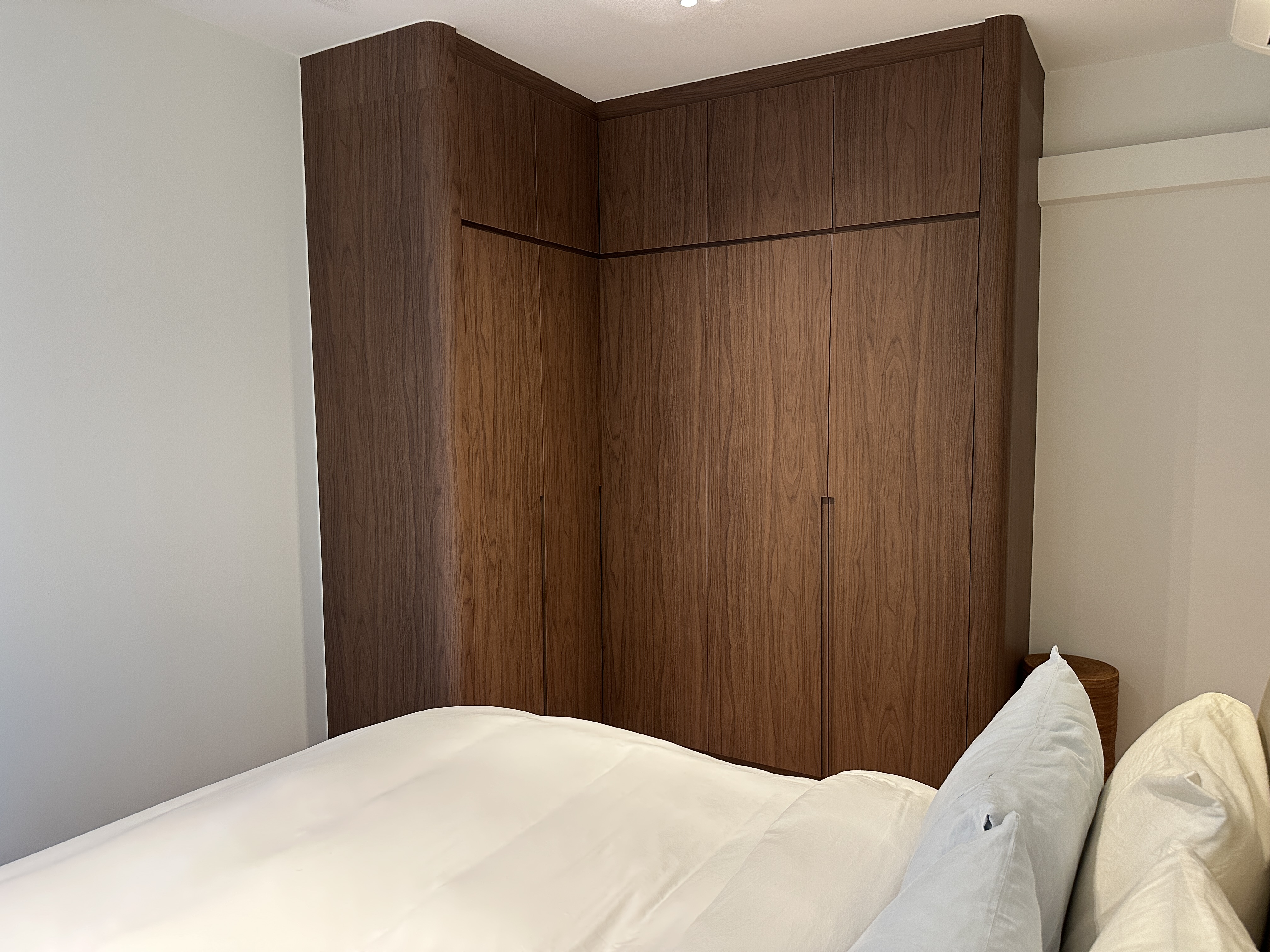 Our Minimalist Bedroom with Dark Wood Tones