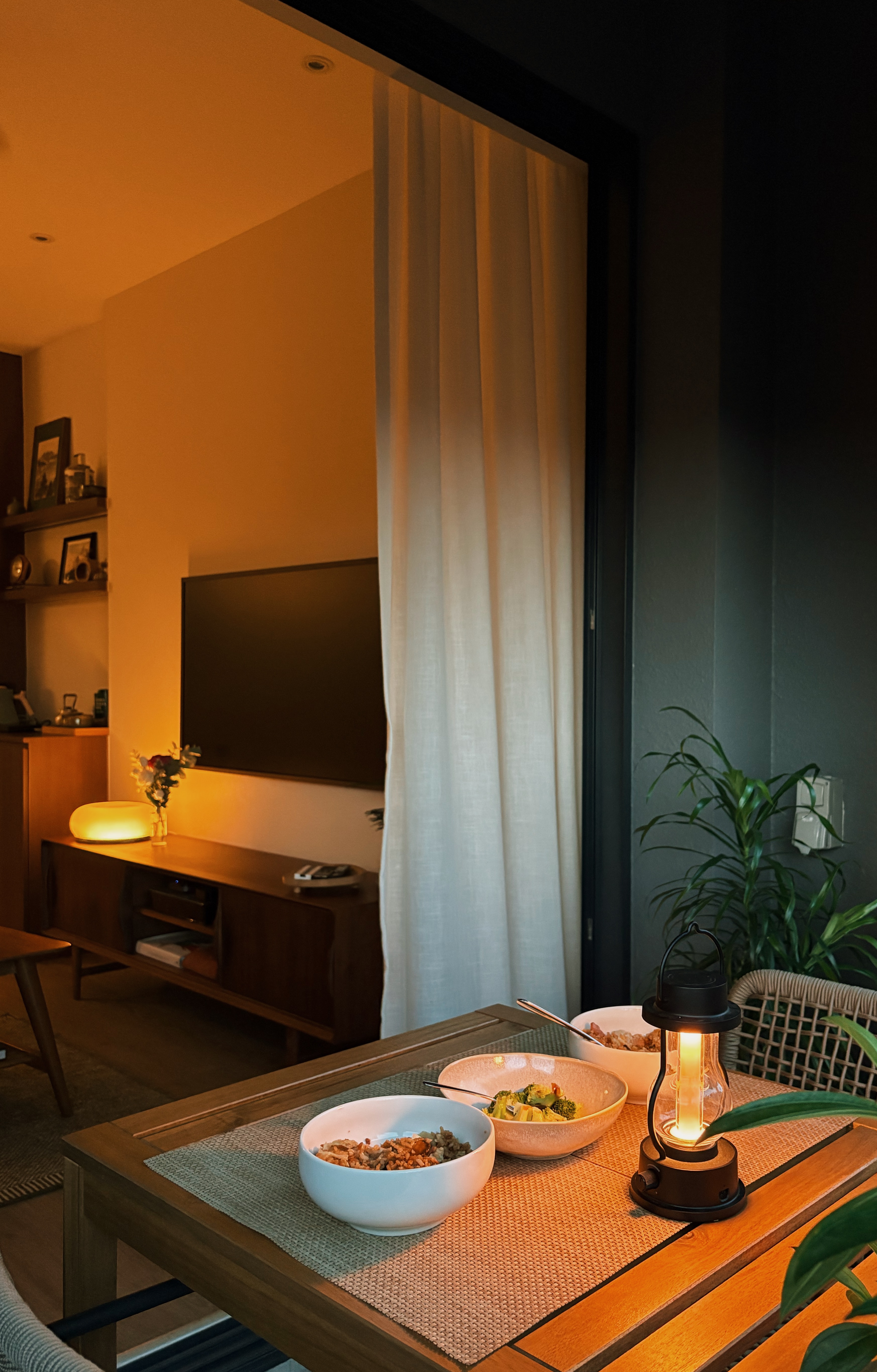 alfresco dining on our balcony ft. mini garden