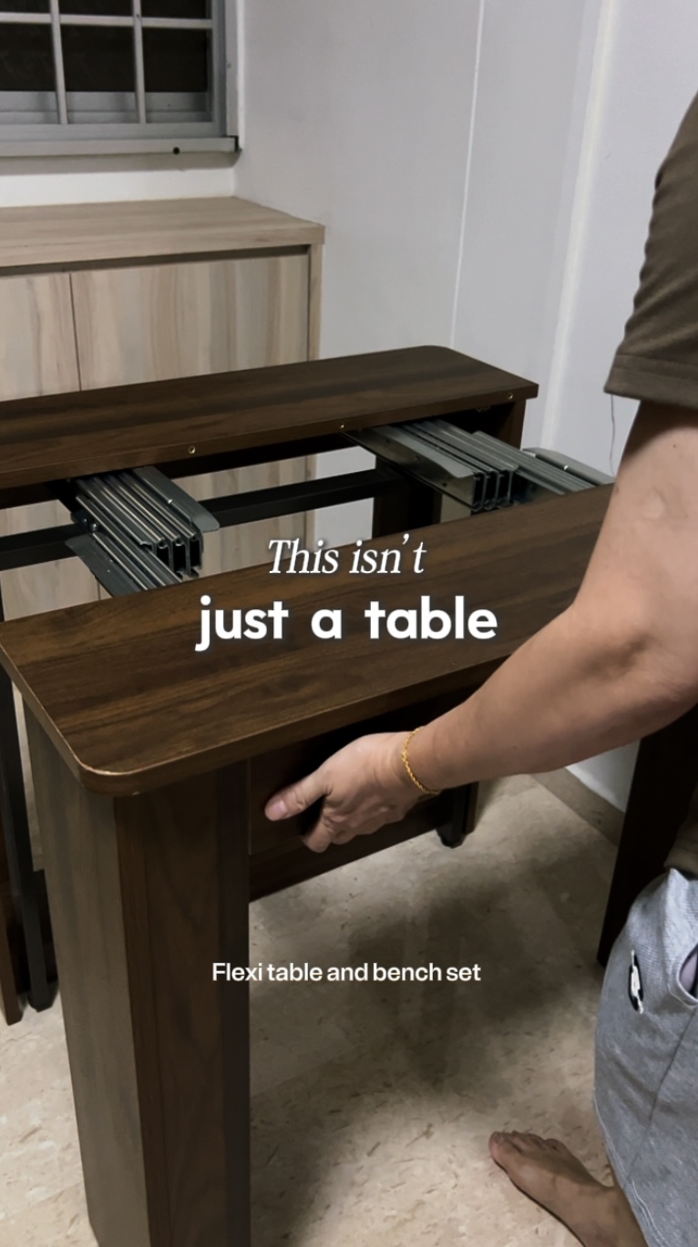 Flexi table + bench set for the best space saving