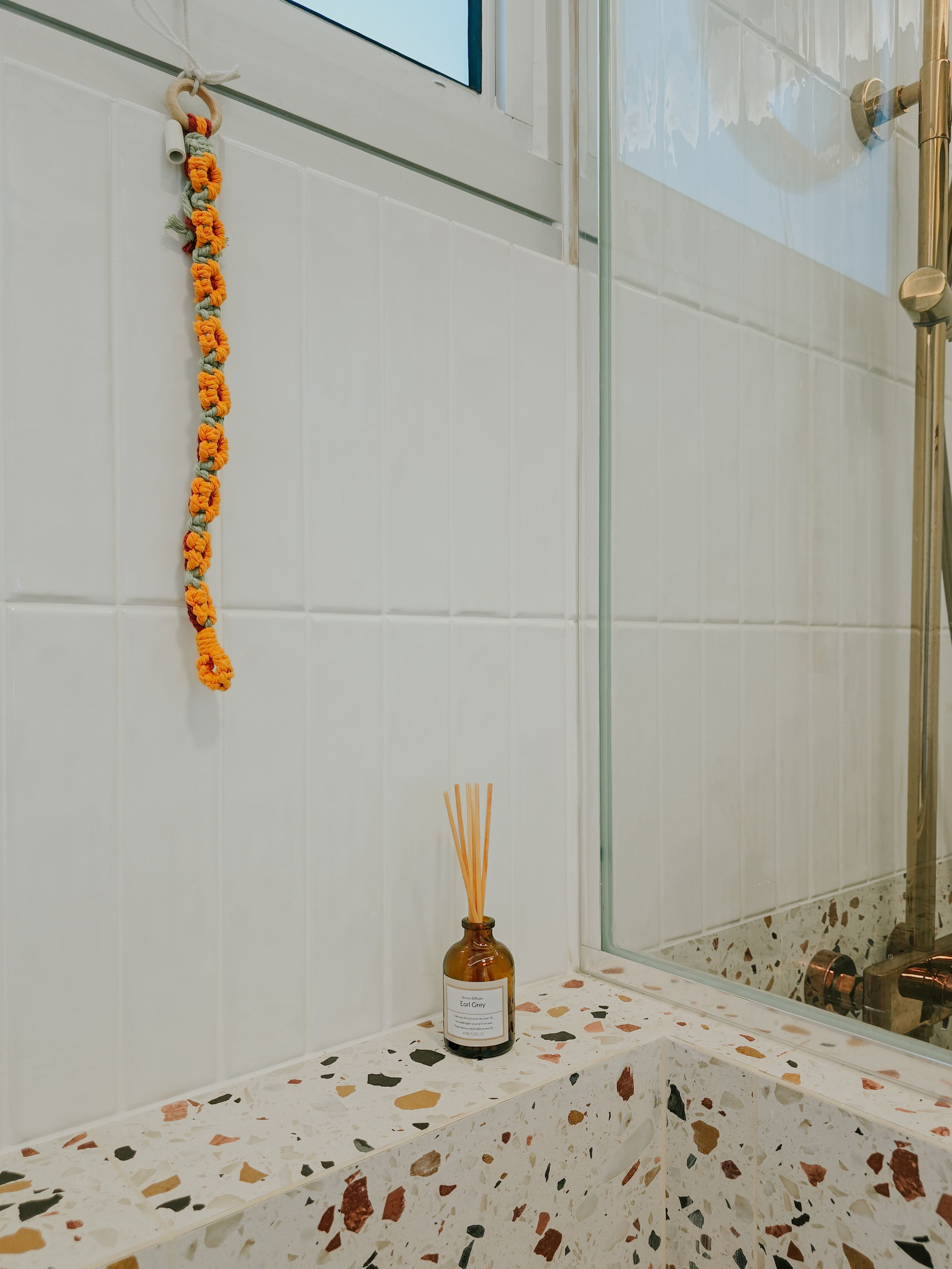 How to use bold tiles for a dopamine bathroom (ft rose gold fixtures)