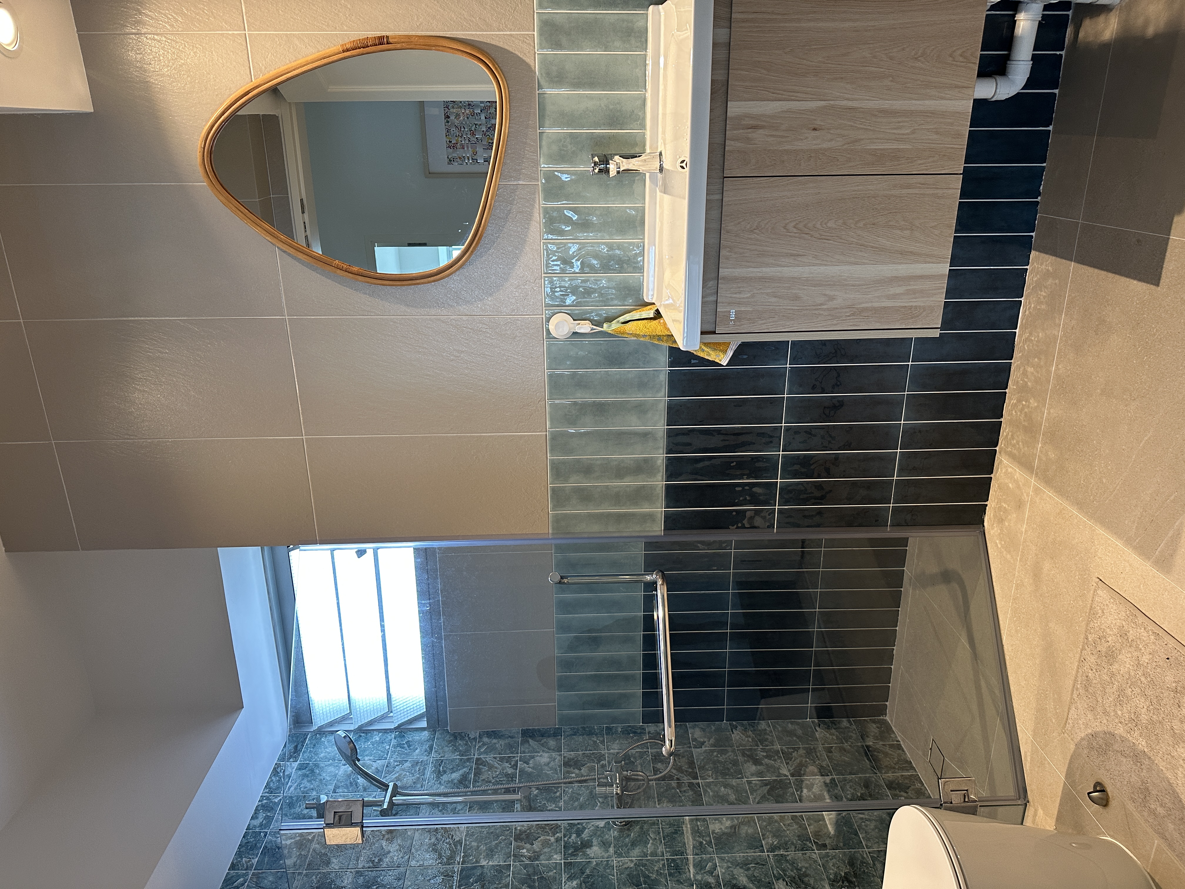 From Render to Reality: Our Beach-Themed Common Bathroom