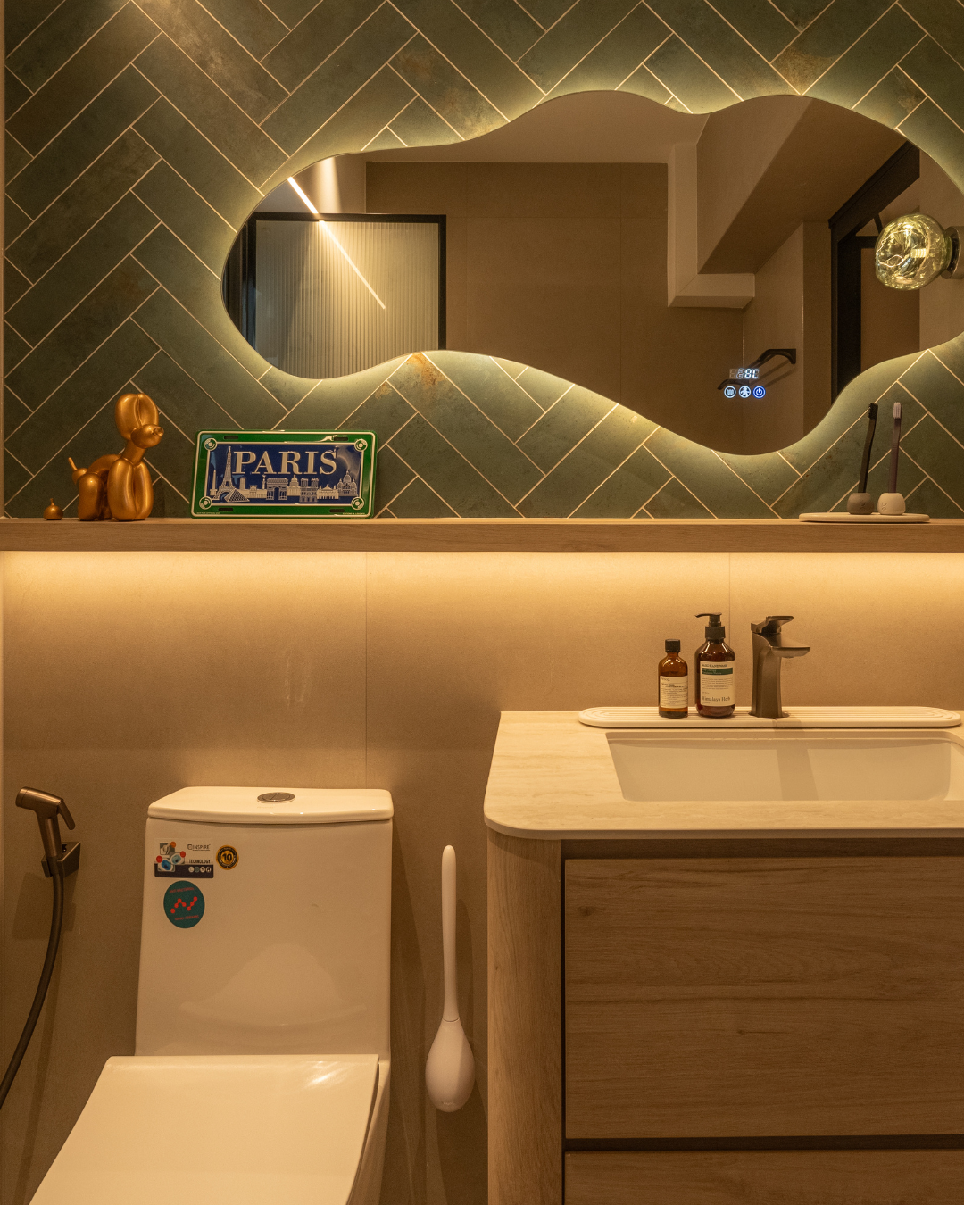 Our bathroom feature wall journey