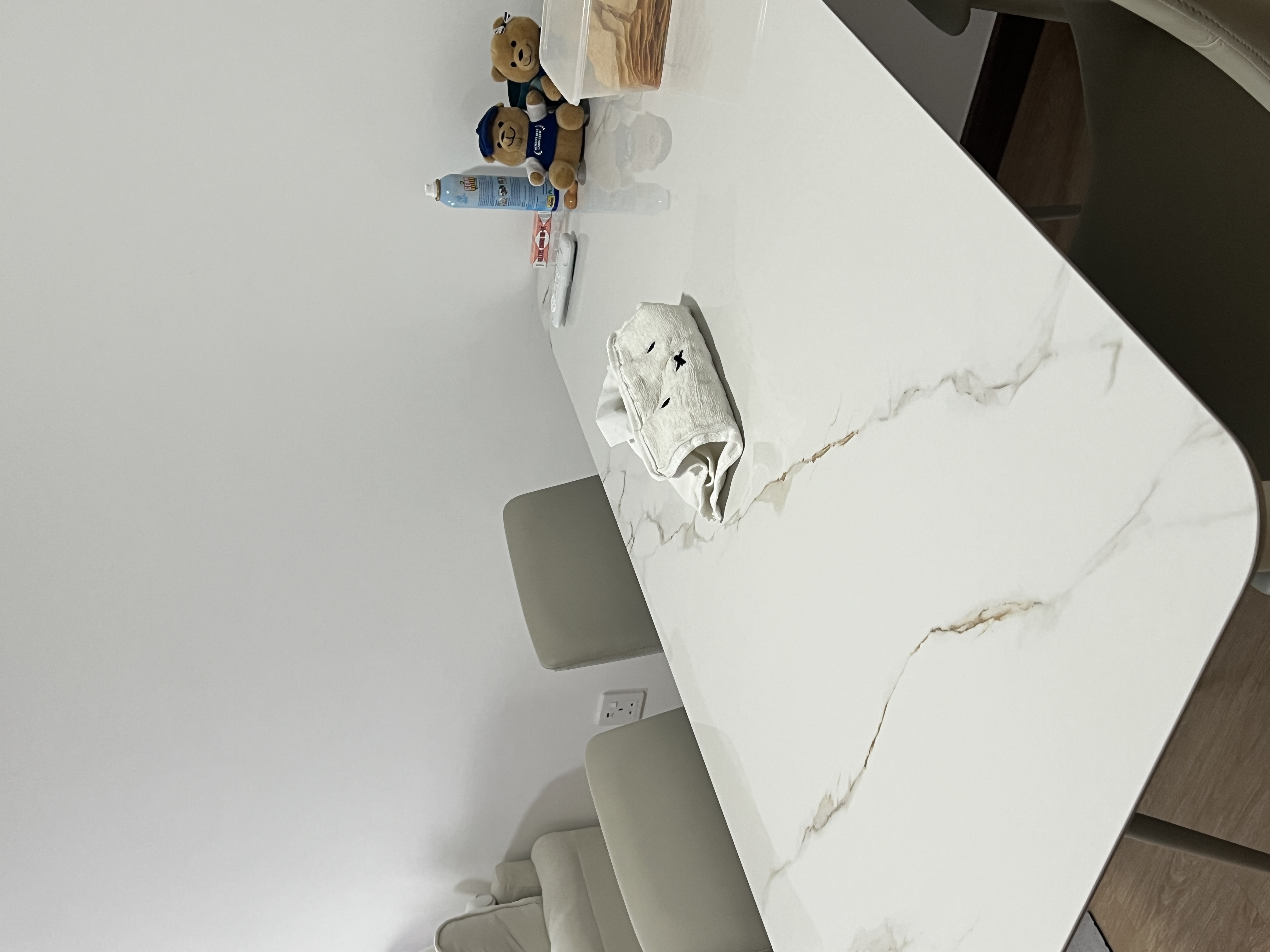 Our cozy little space - featuring our kitchen sink, hod and hood