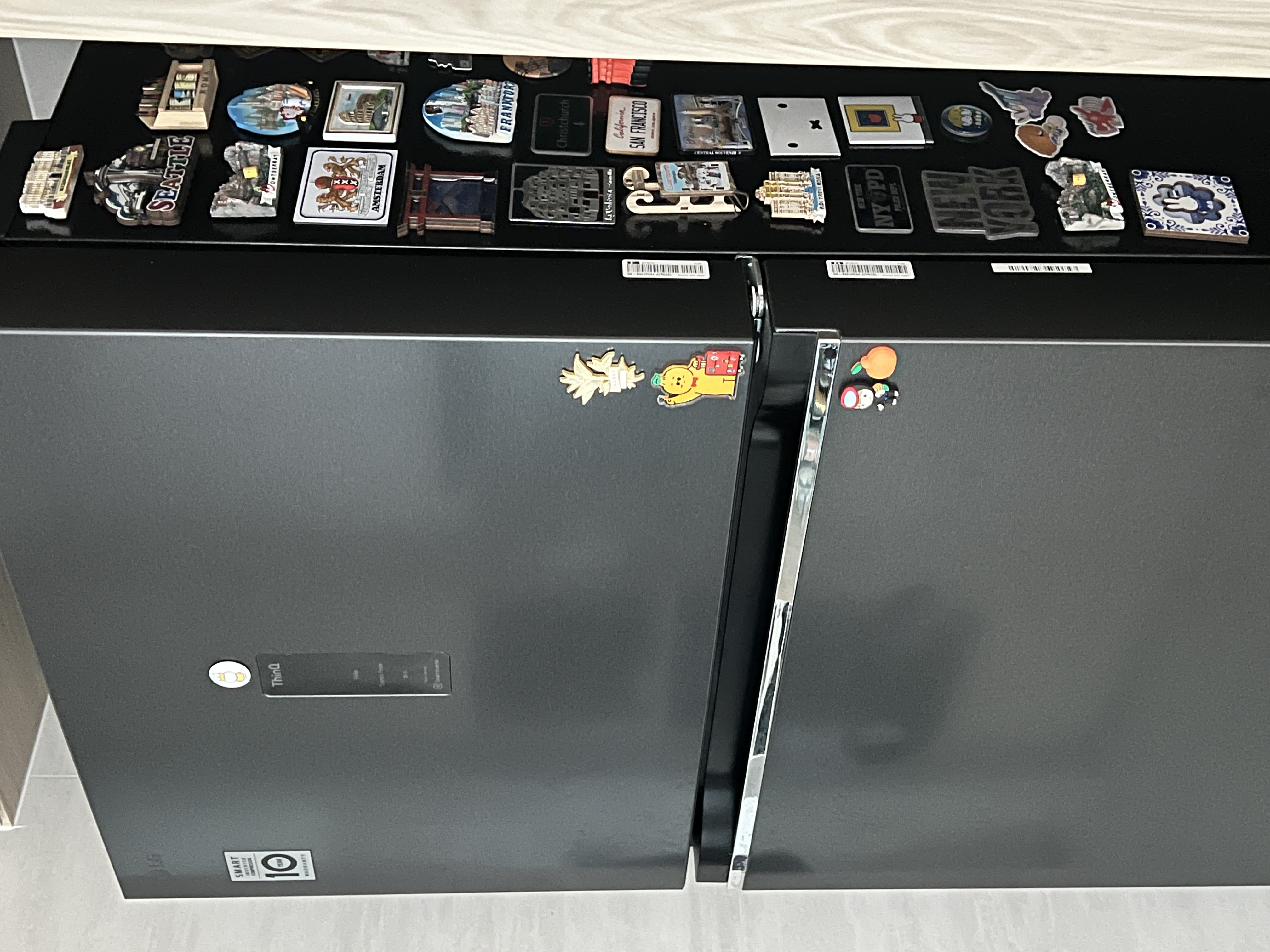 Our cozy little space - featuring our kitchen sink, hod and hood