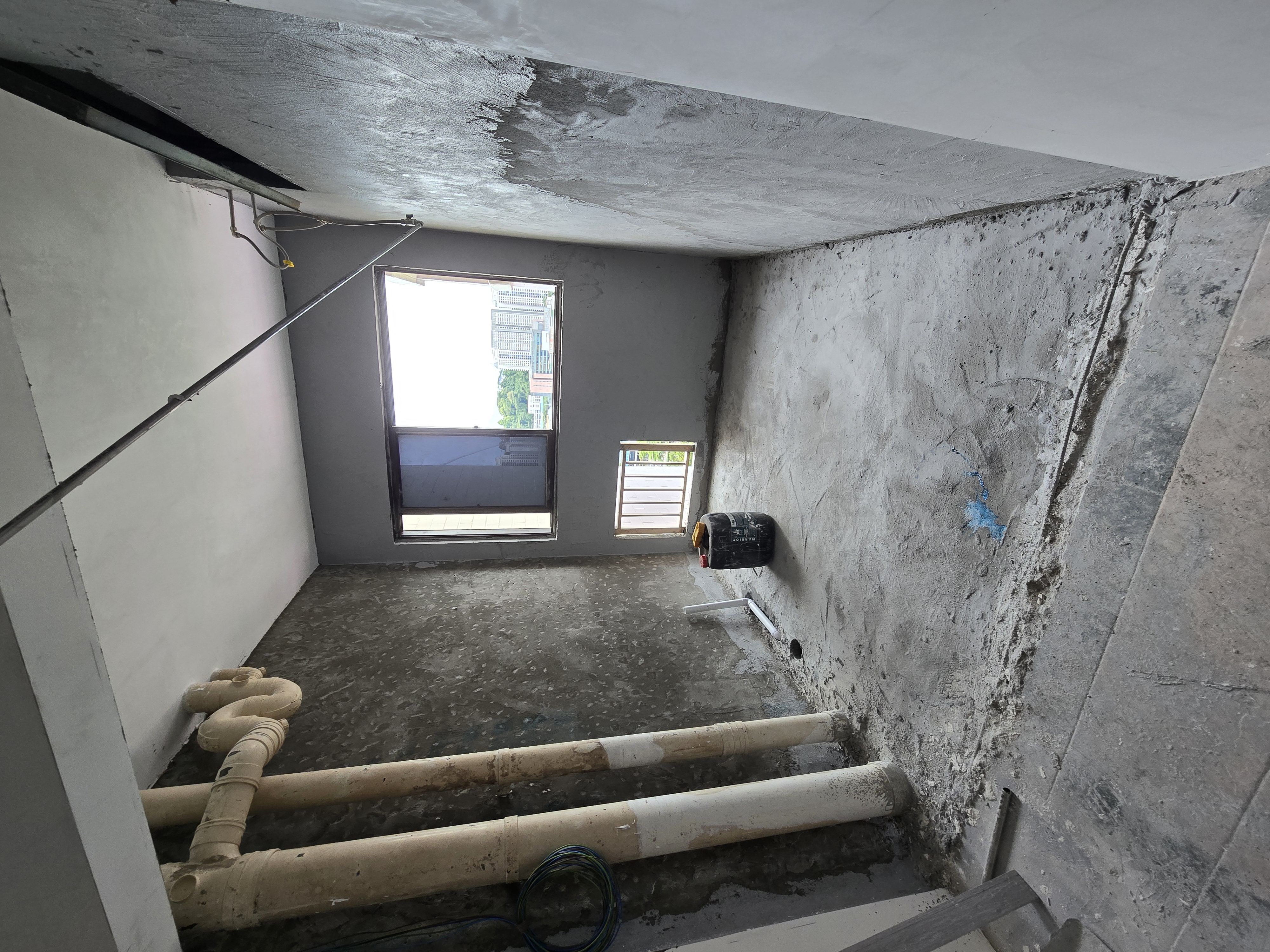 Bared house that shows the progress