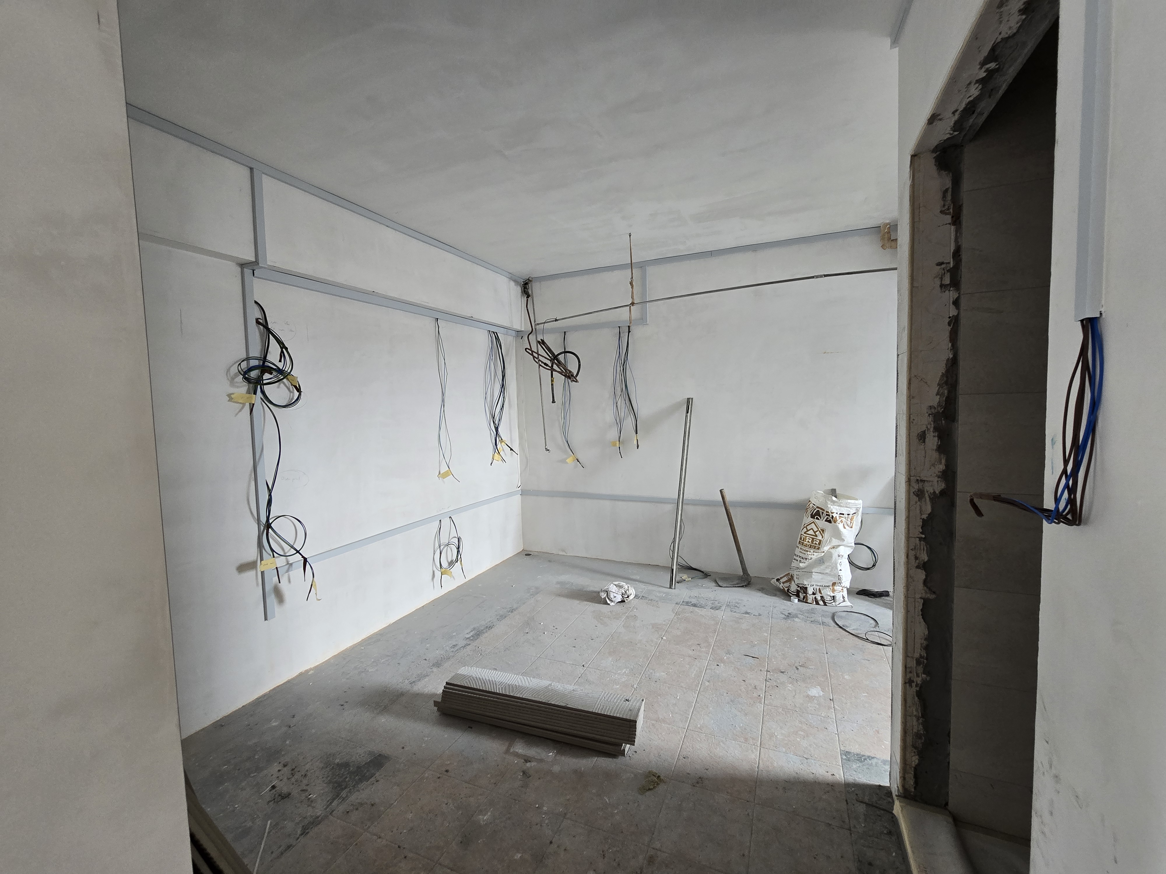 Bared house that shows the progress