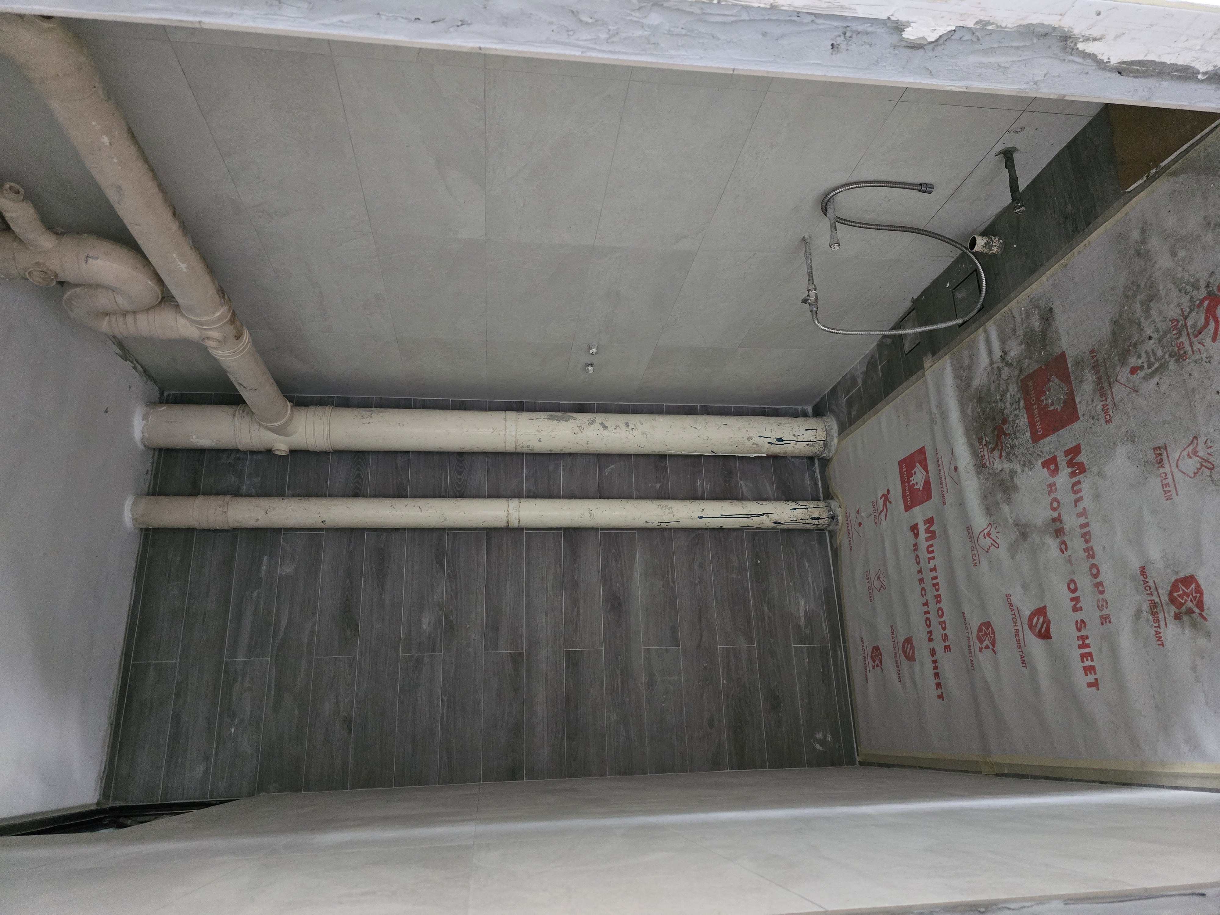 Bared house that shows the progress