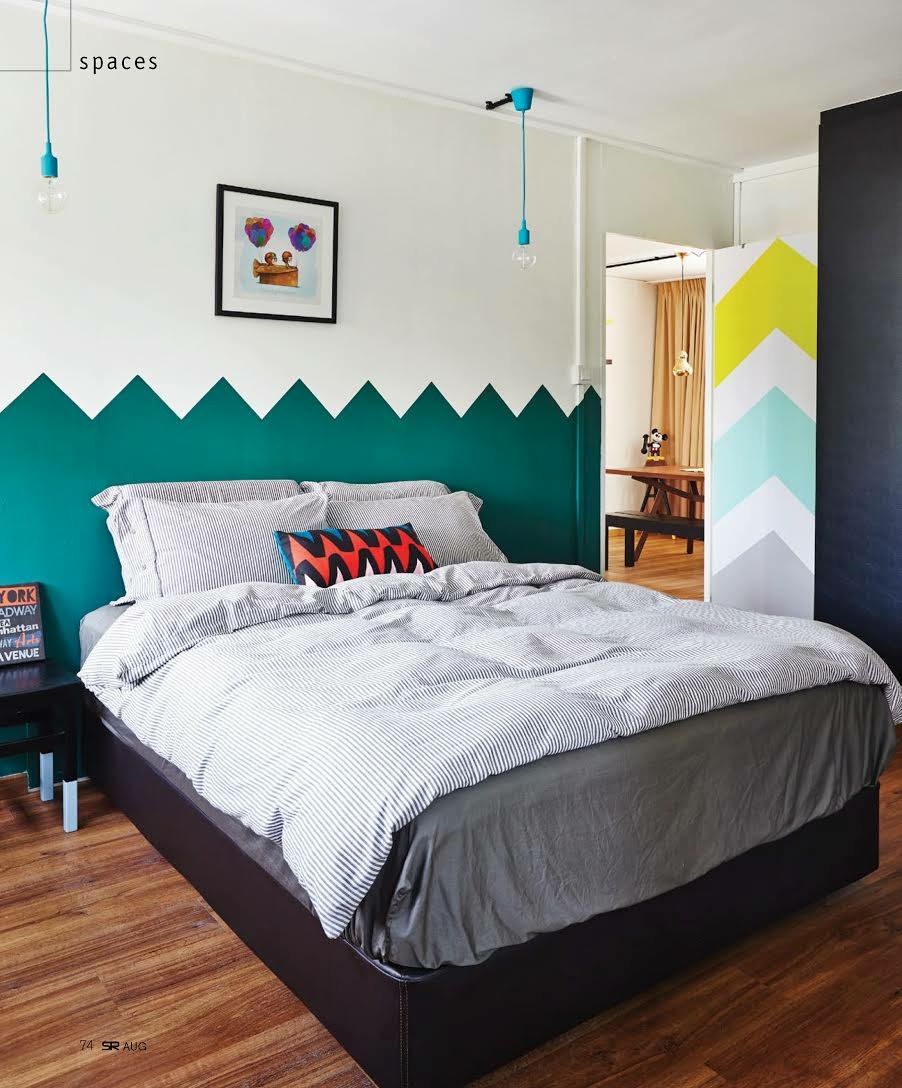 Bold shapes and colours here.