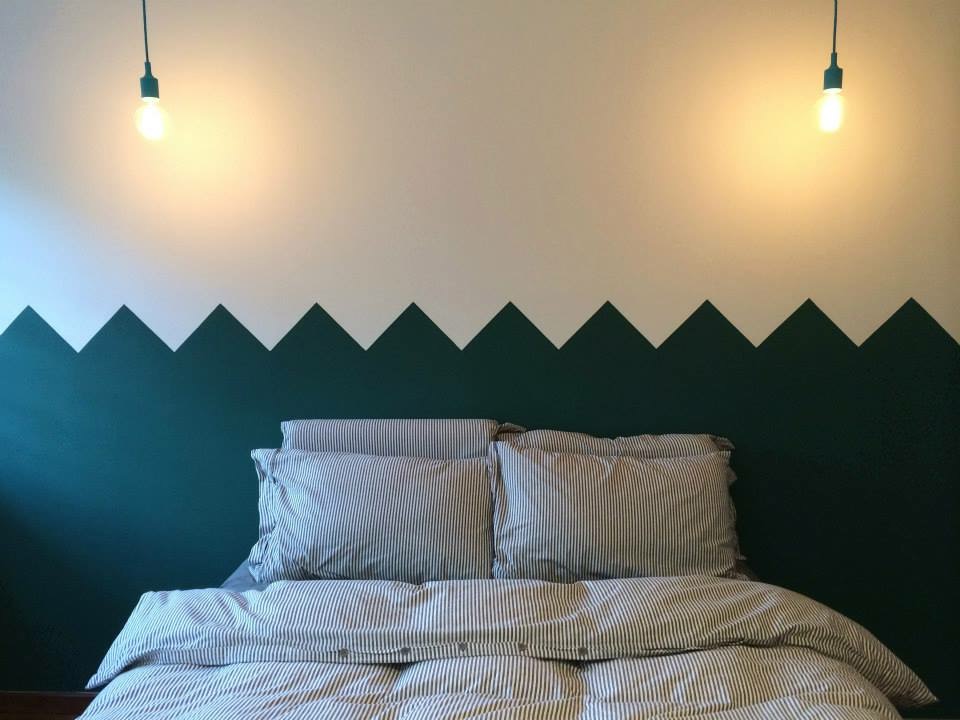 Bold shapes and colours here.