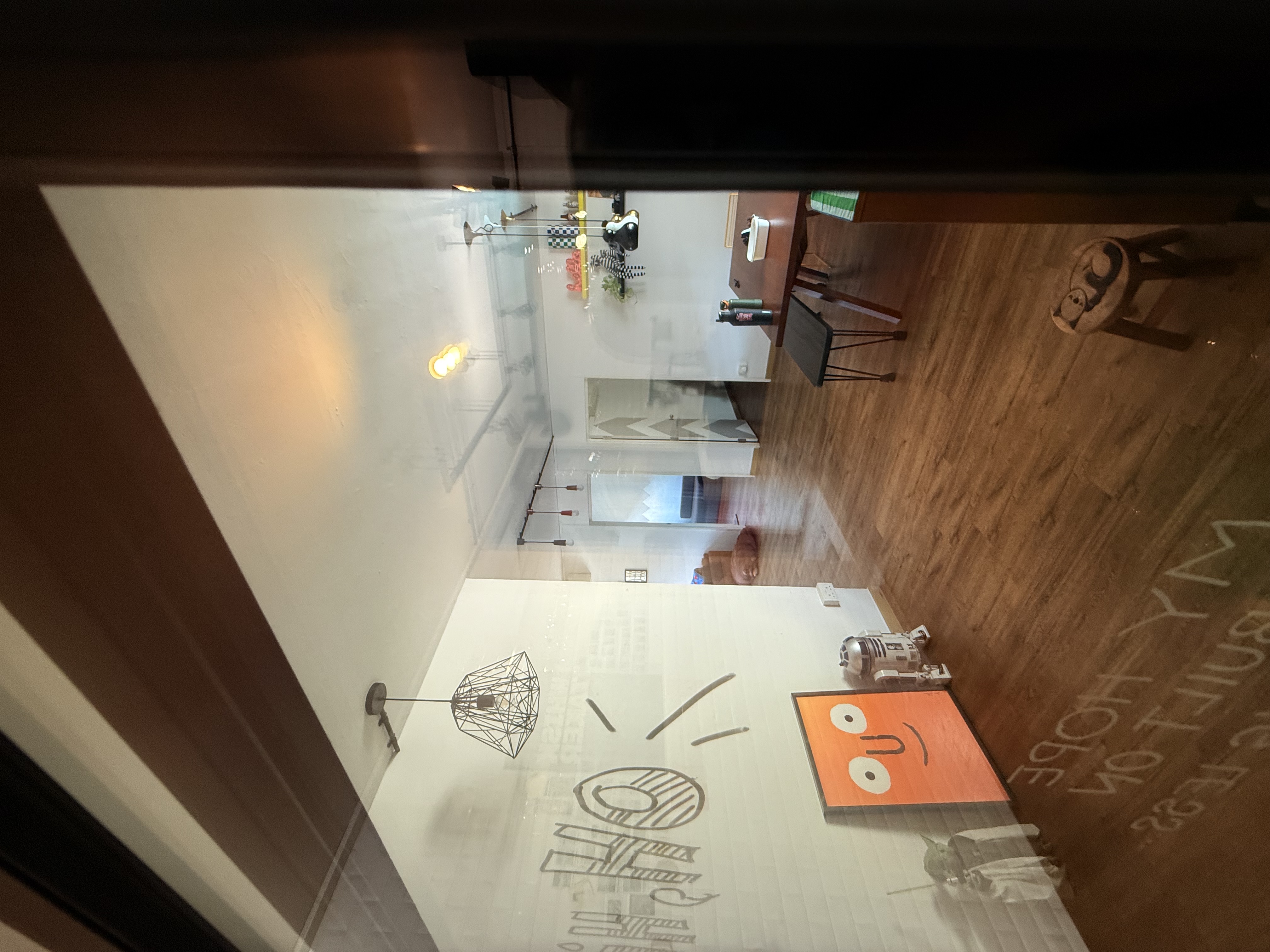 Bold shapes and colours here.