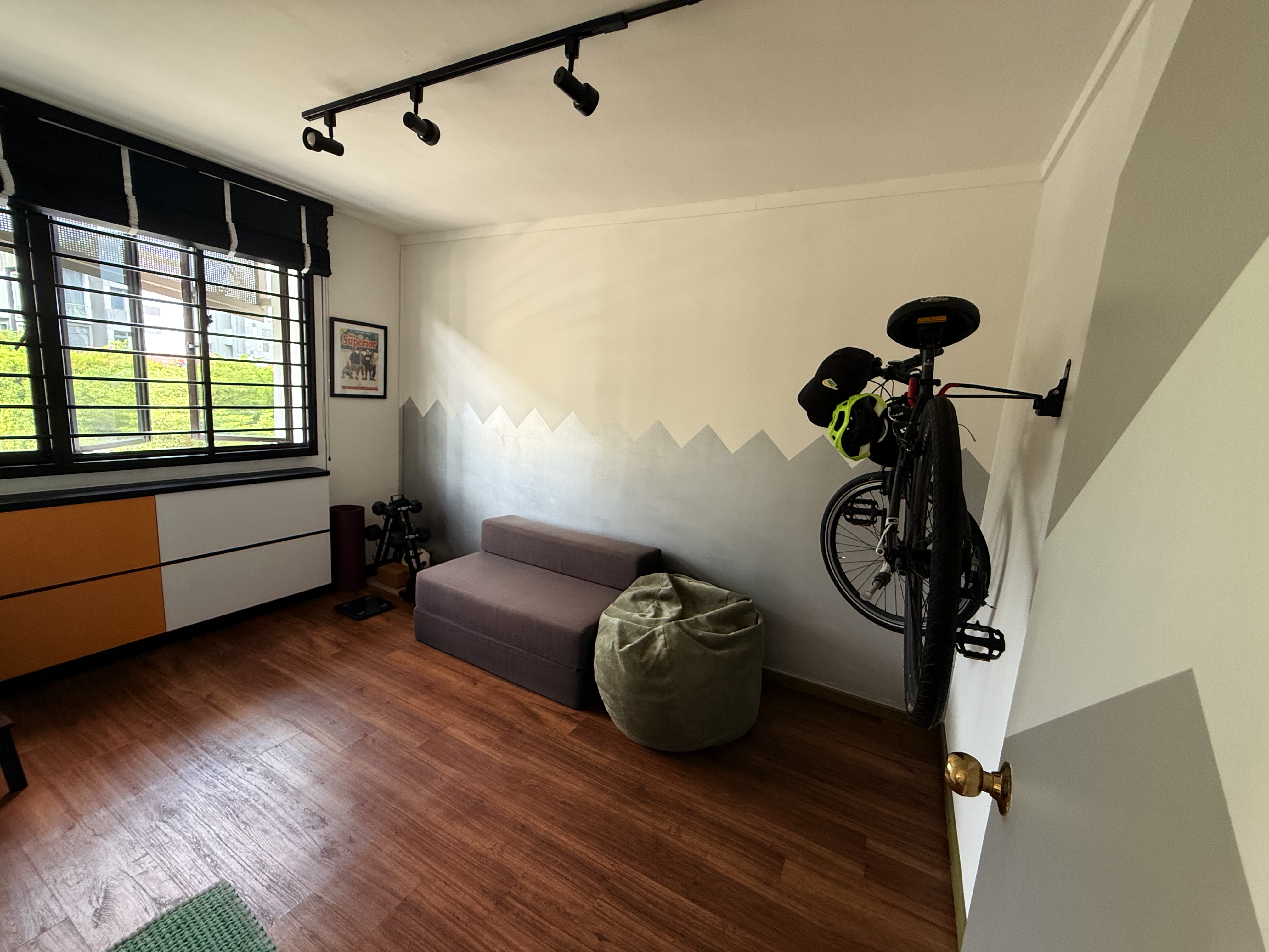 Bold shapes and colours here.