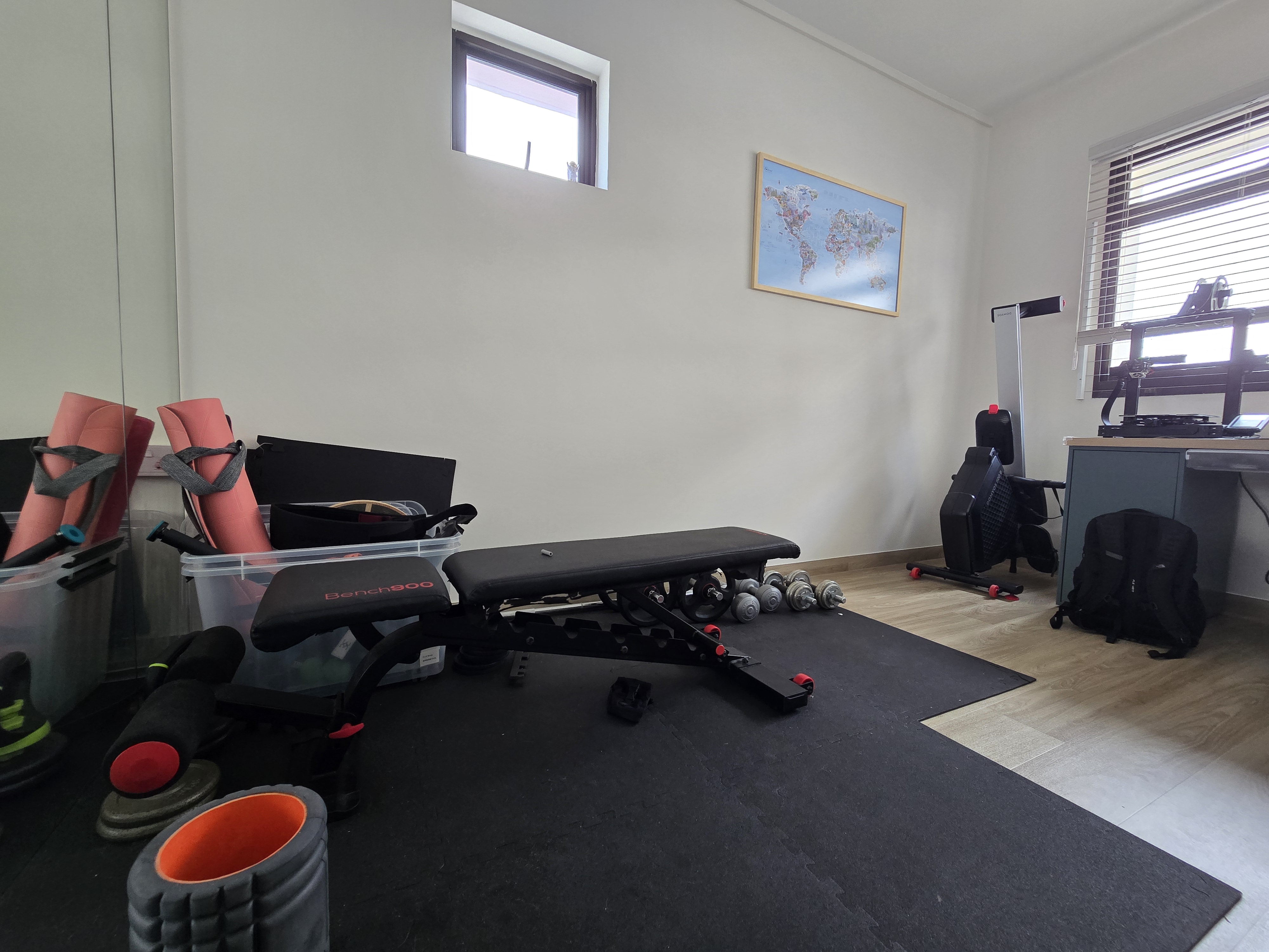 His action packed study room