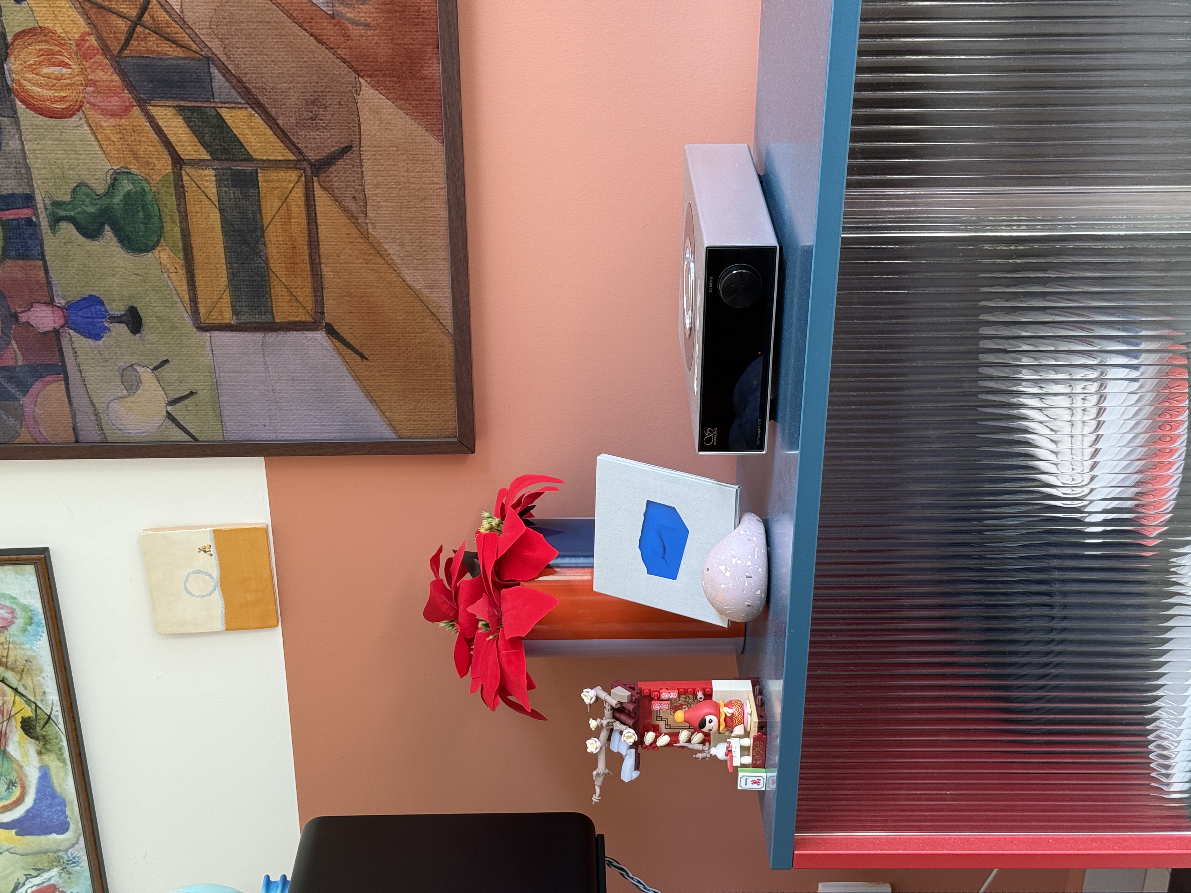 Inside our no built-in, eclectic living room!