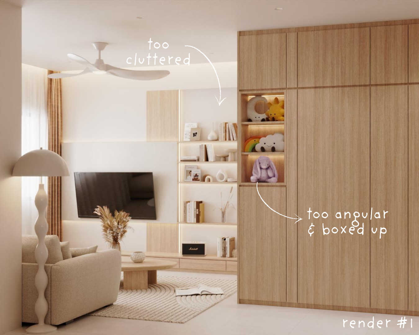 3D RENDER: LIVING ROOM 🛋️