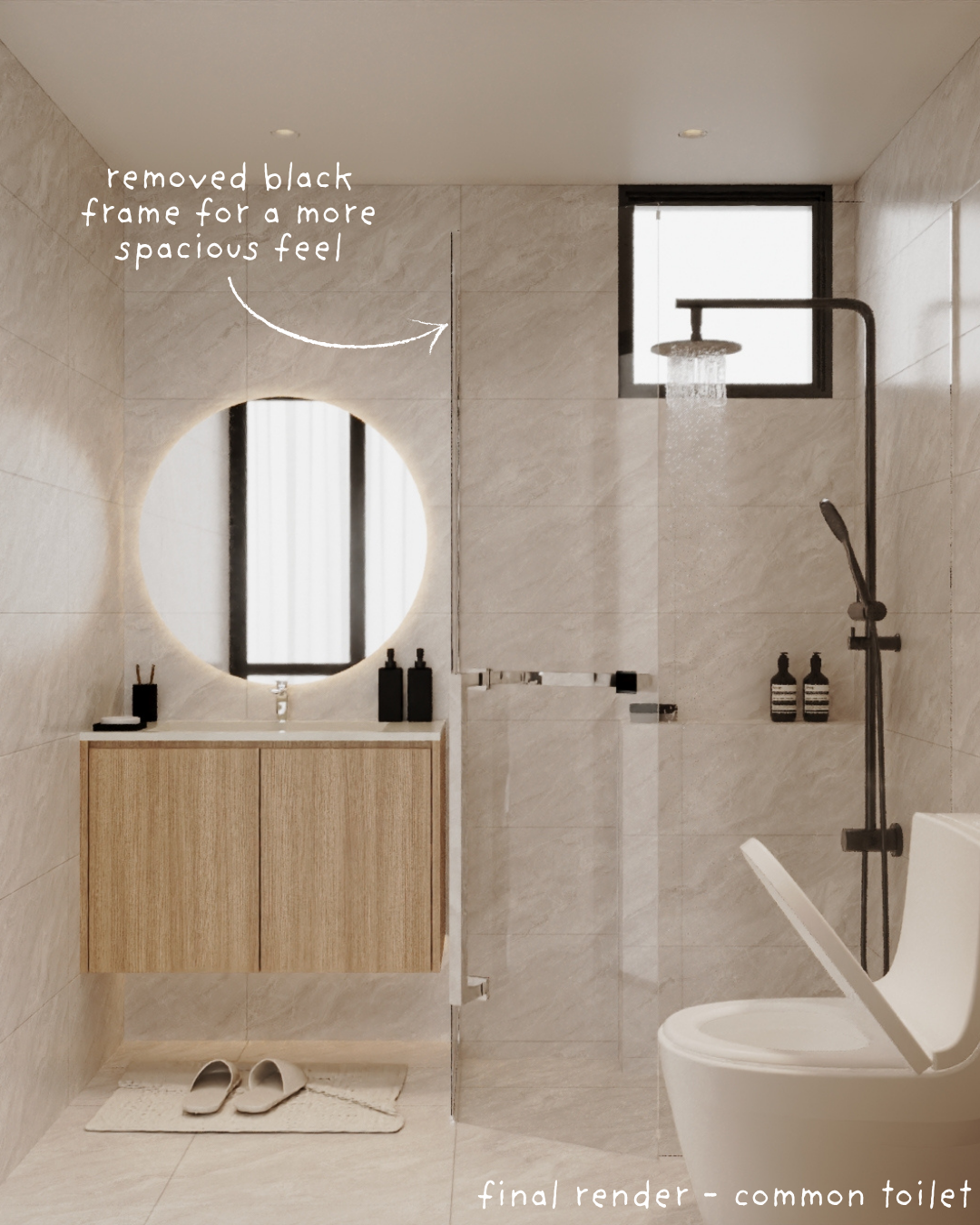 3D RENDER: COMMON & MASTER TOILET 🛀