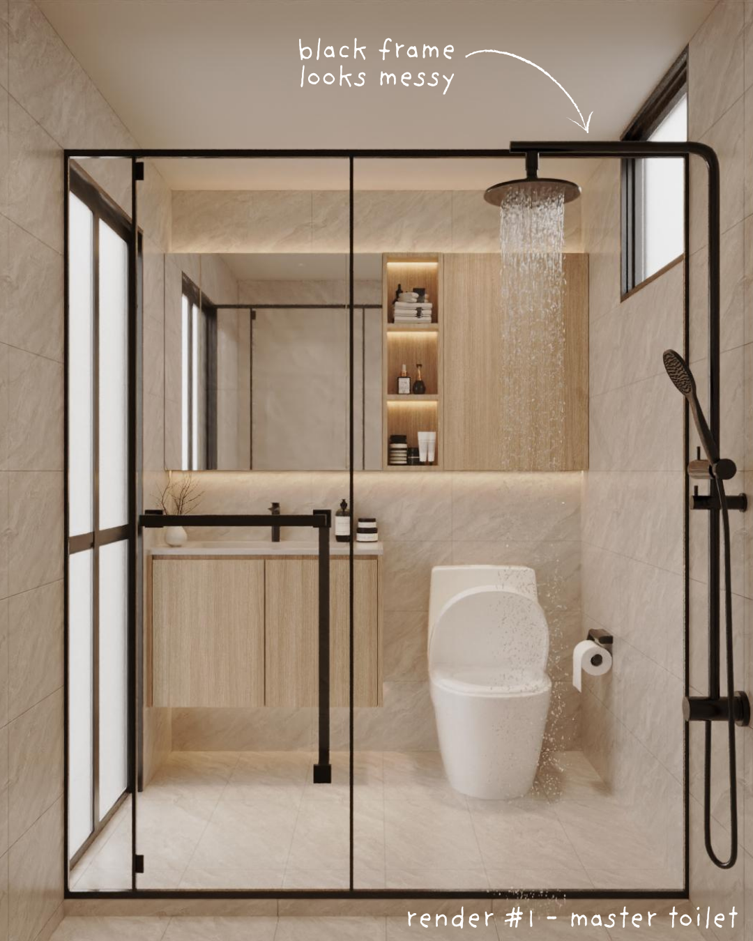 3D RENDER: COMMON & MASTER TOILET 🛀