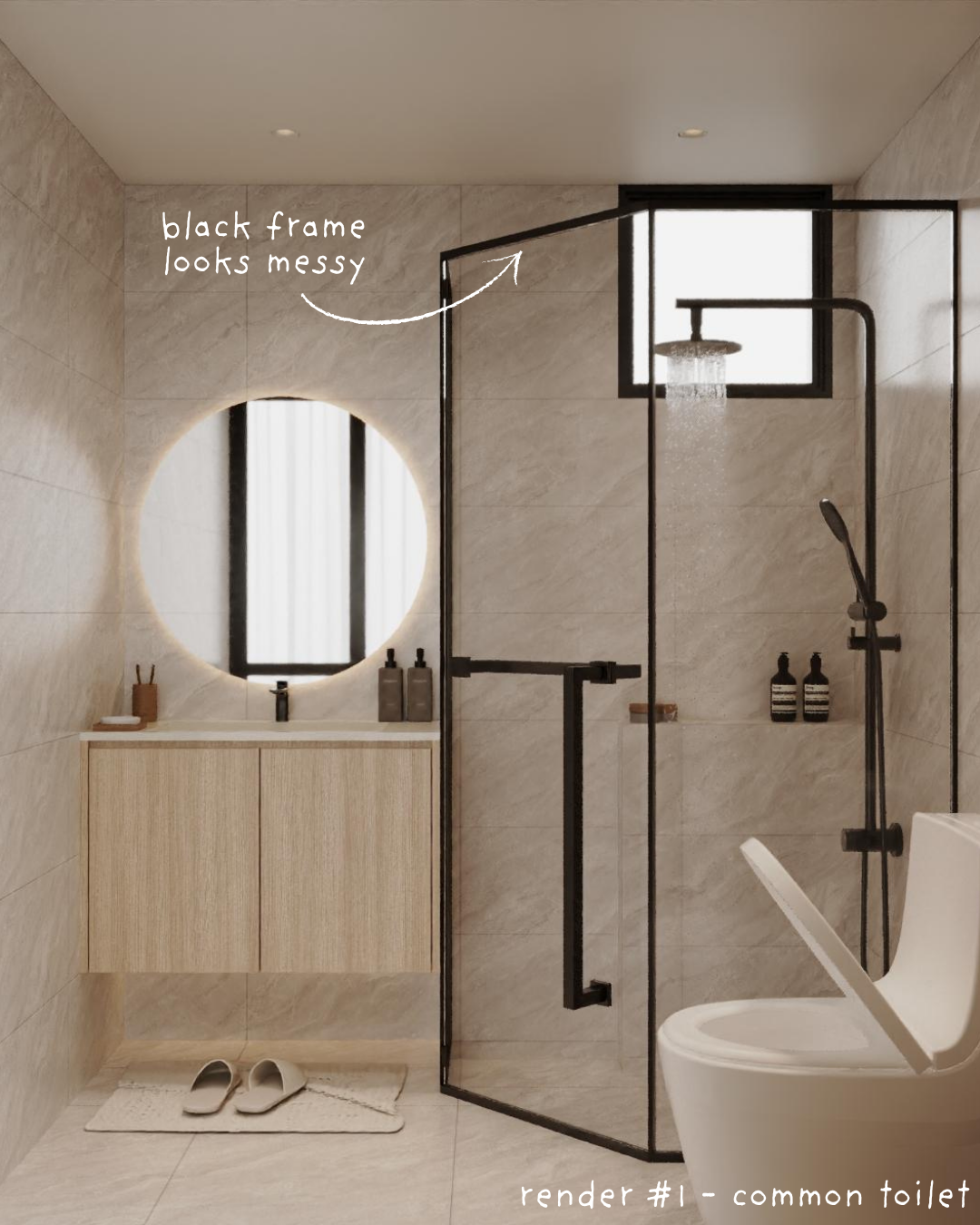 3D RENDER: COMMON & MASTER TOILET 🛀