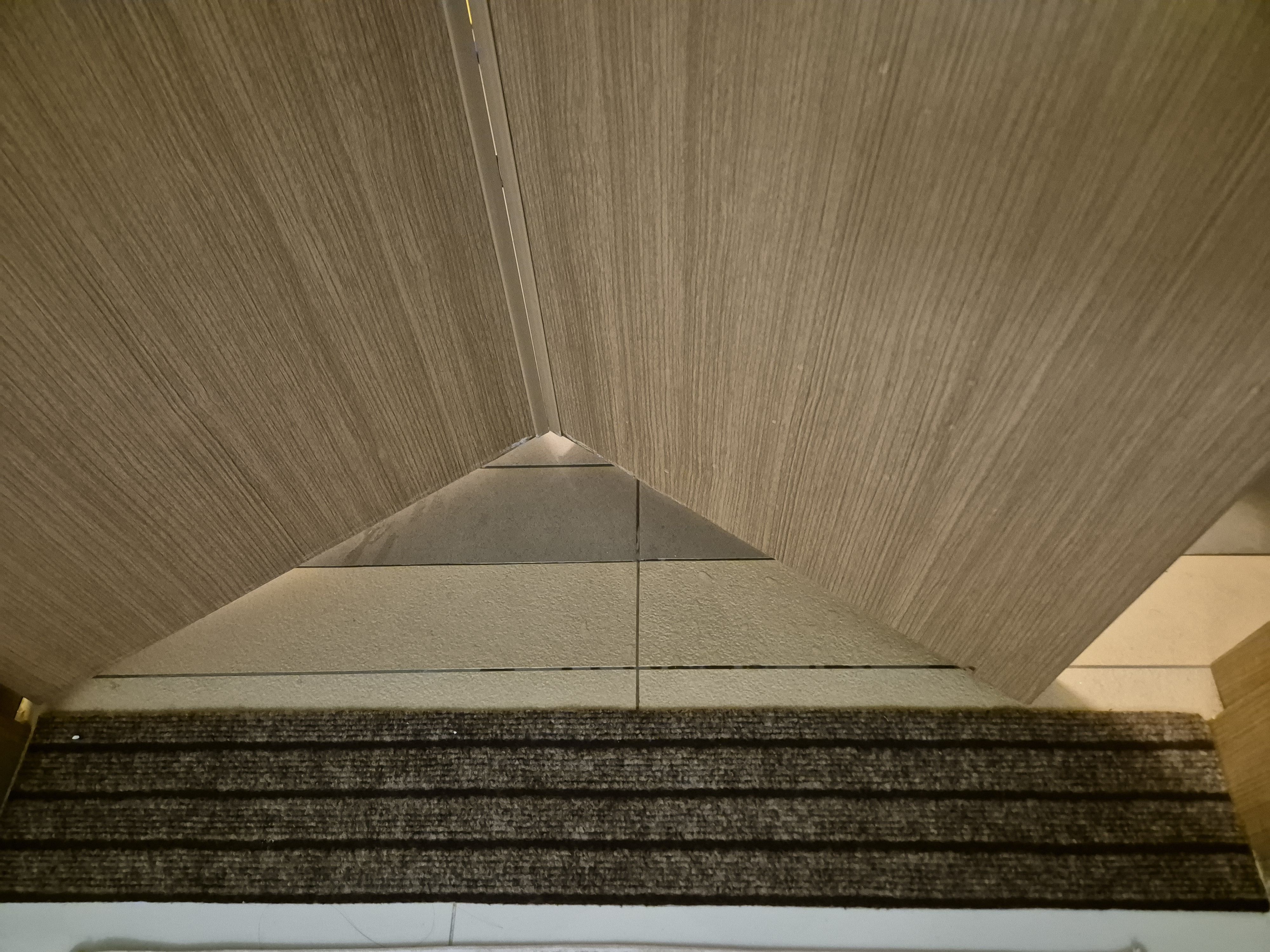 We removed the typical bathmat & replaced it with something minimal!