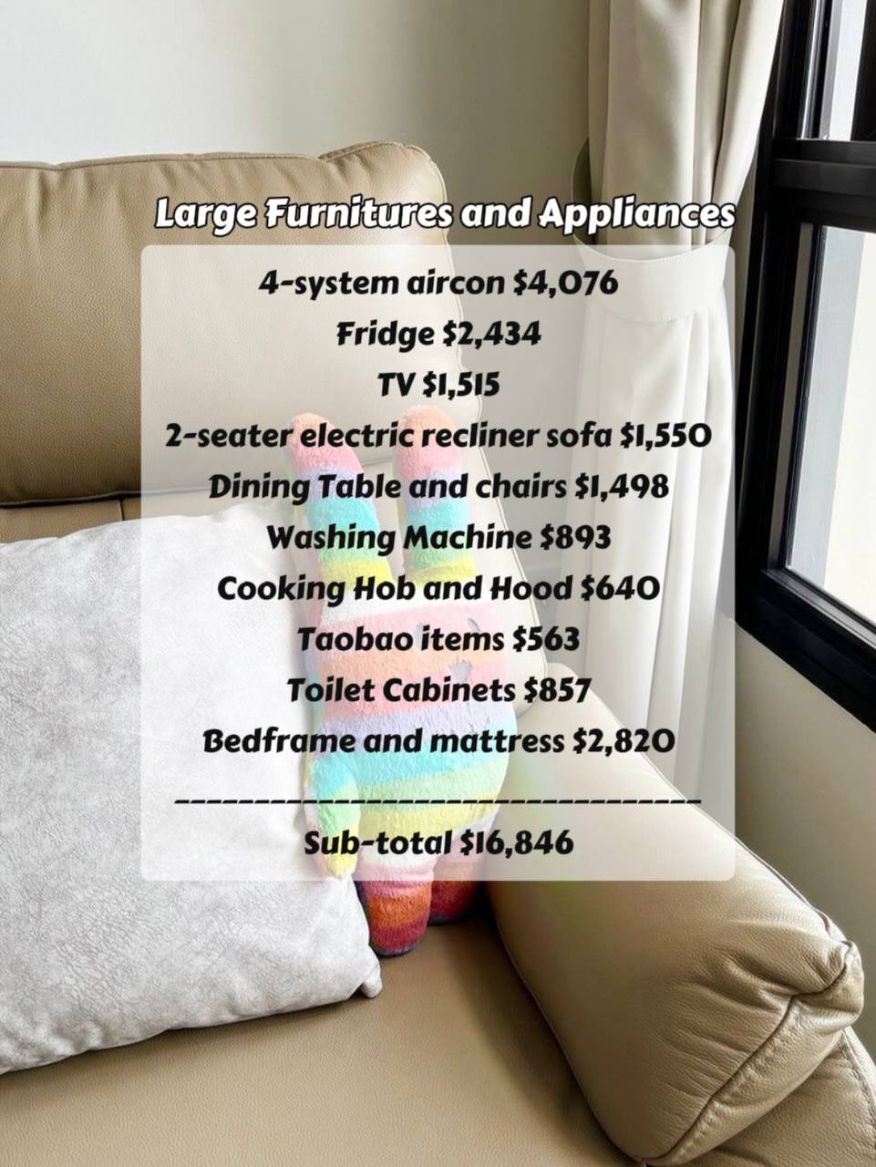 How much budget to prep for your renovation, furniture and appliances?