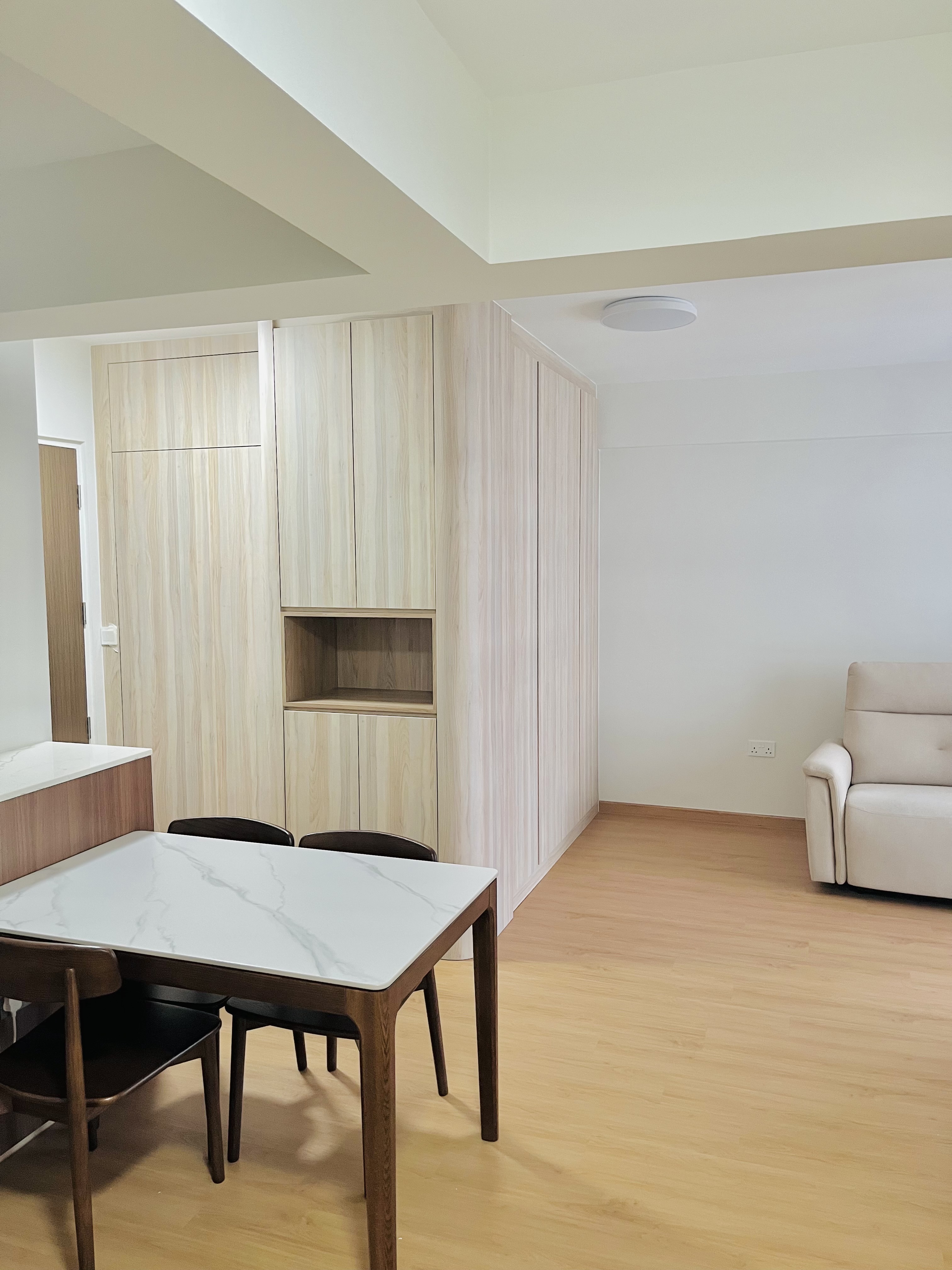 3 Room BTO mix of Jap/Scandi. Renovation cost 35k. 2 adult+1 kid