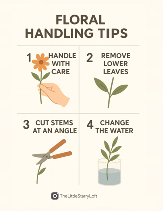 Bringing Blooms to Life (Part 2) 🌷🪻: Floral Arrangement & Handling