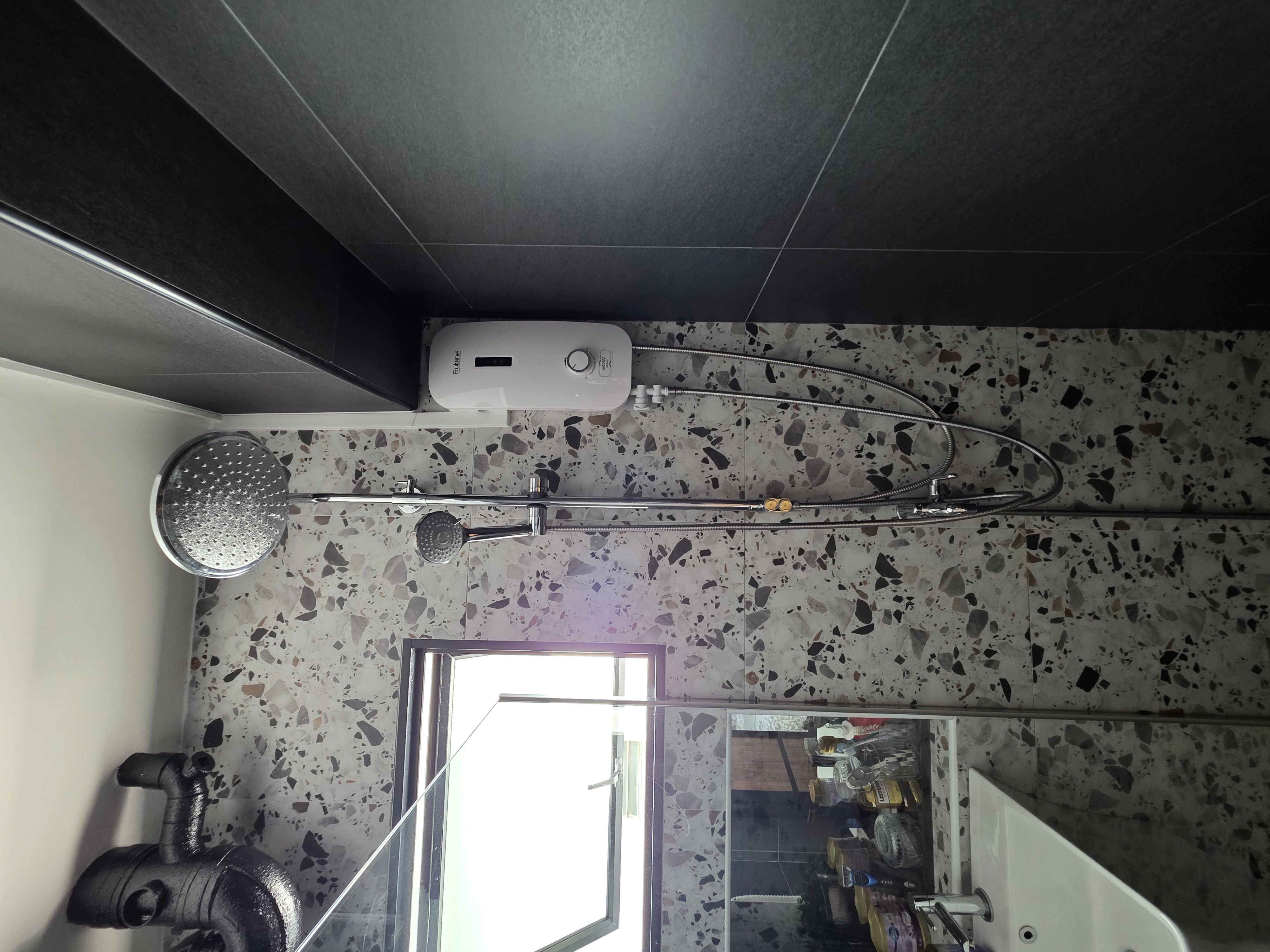 Our simple common and master bathroom.