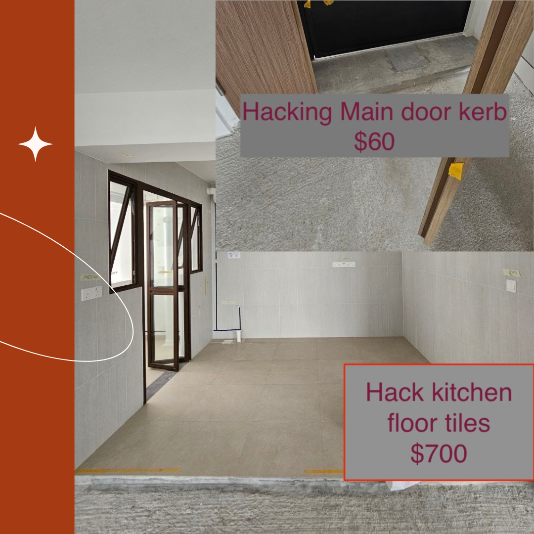 First-timer HDB 4 room hacking costs breakdown
