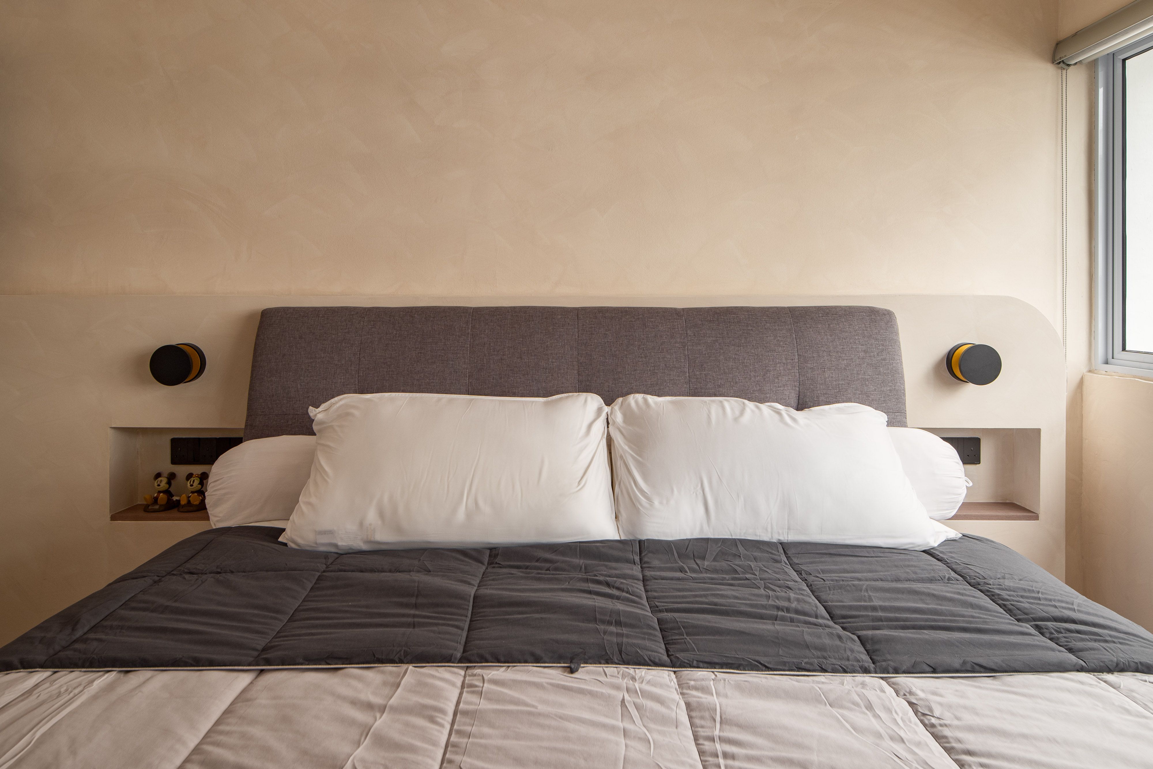 Bedroom is meant purely for rest so we create a calm and restful feel.