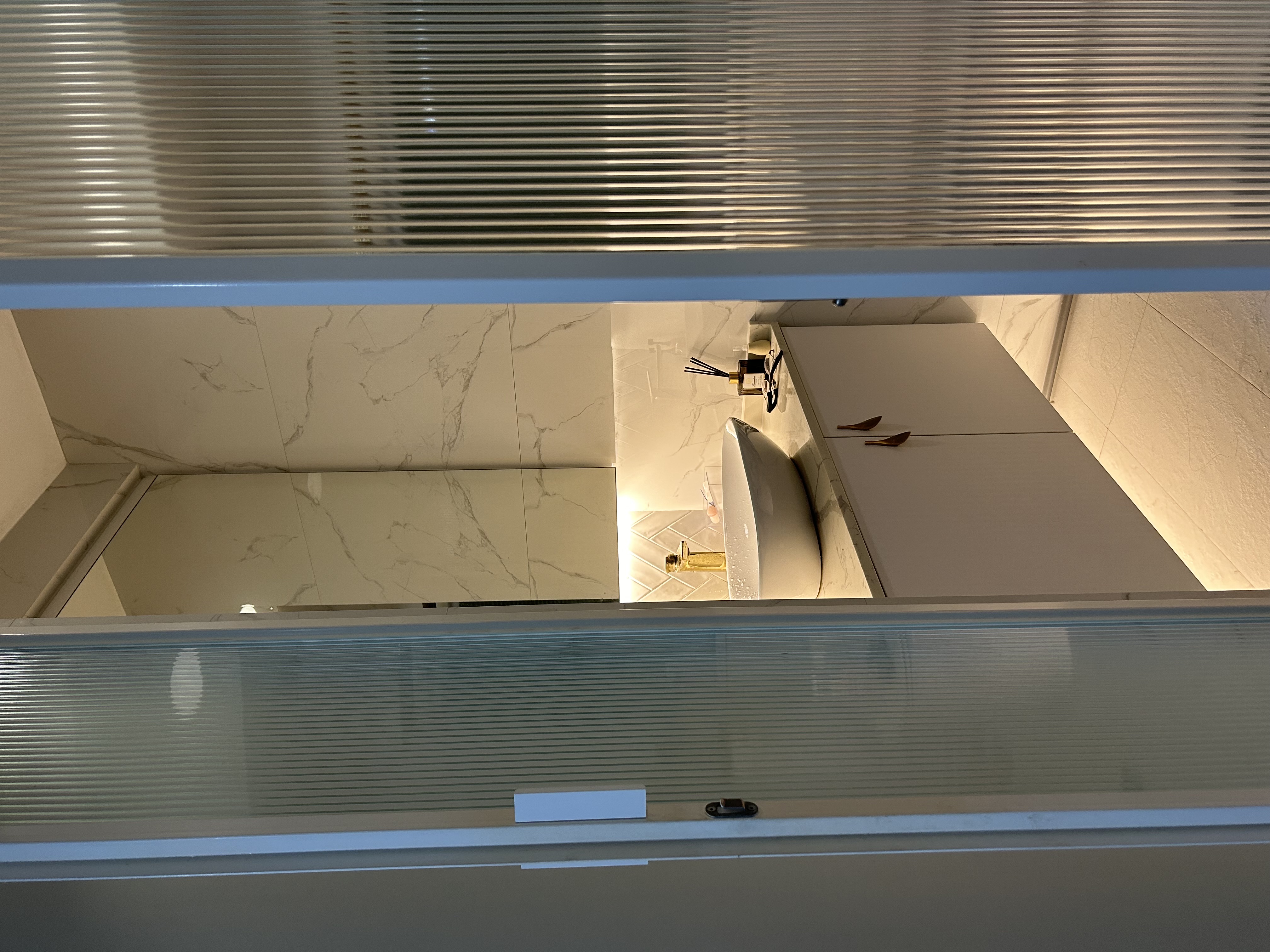 White and gold minimalist toilet
