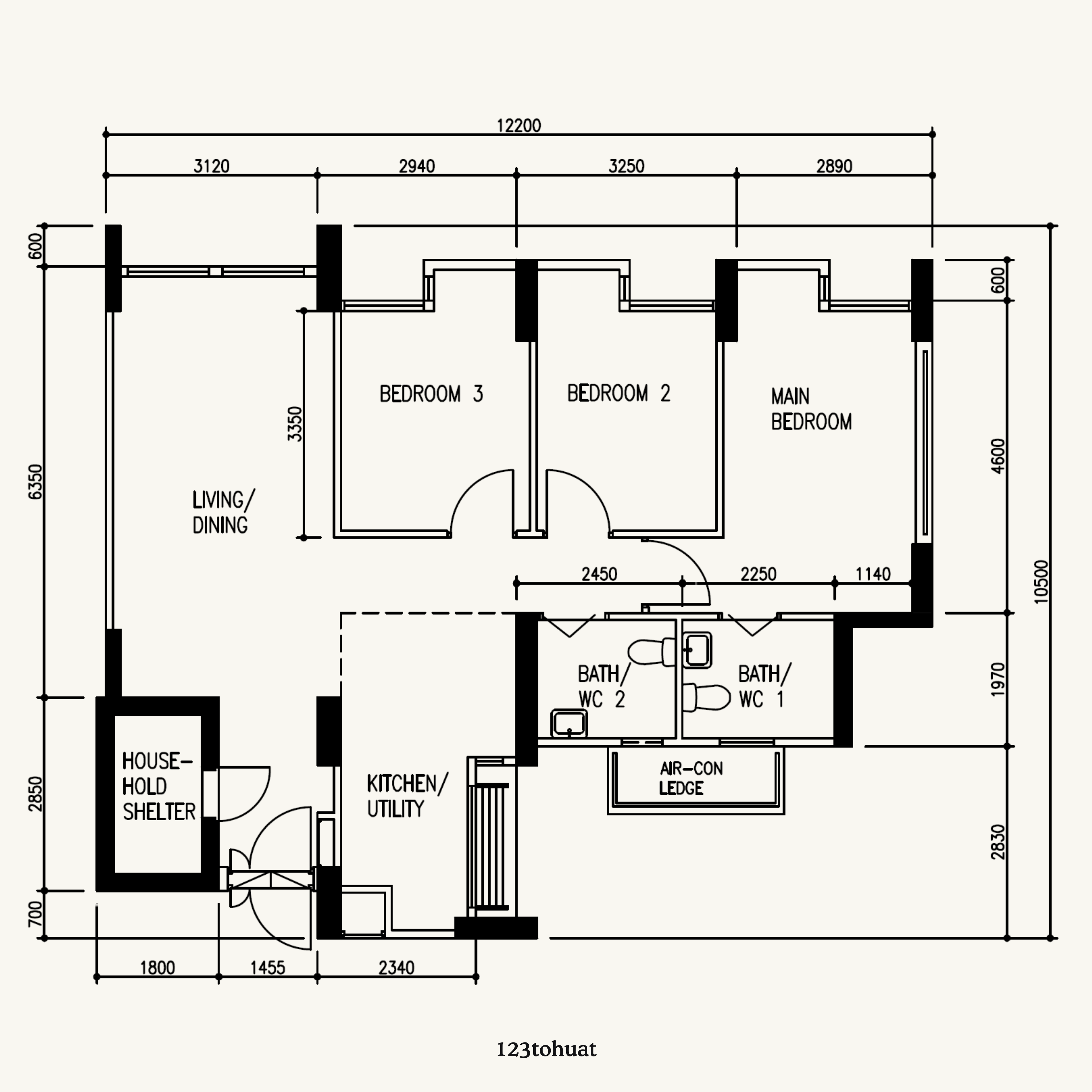 Here’s our quirky 4-room bto floorplan! ✨