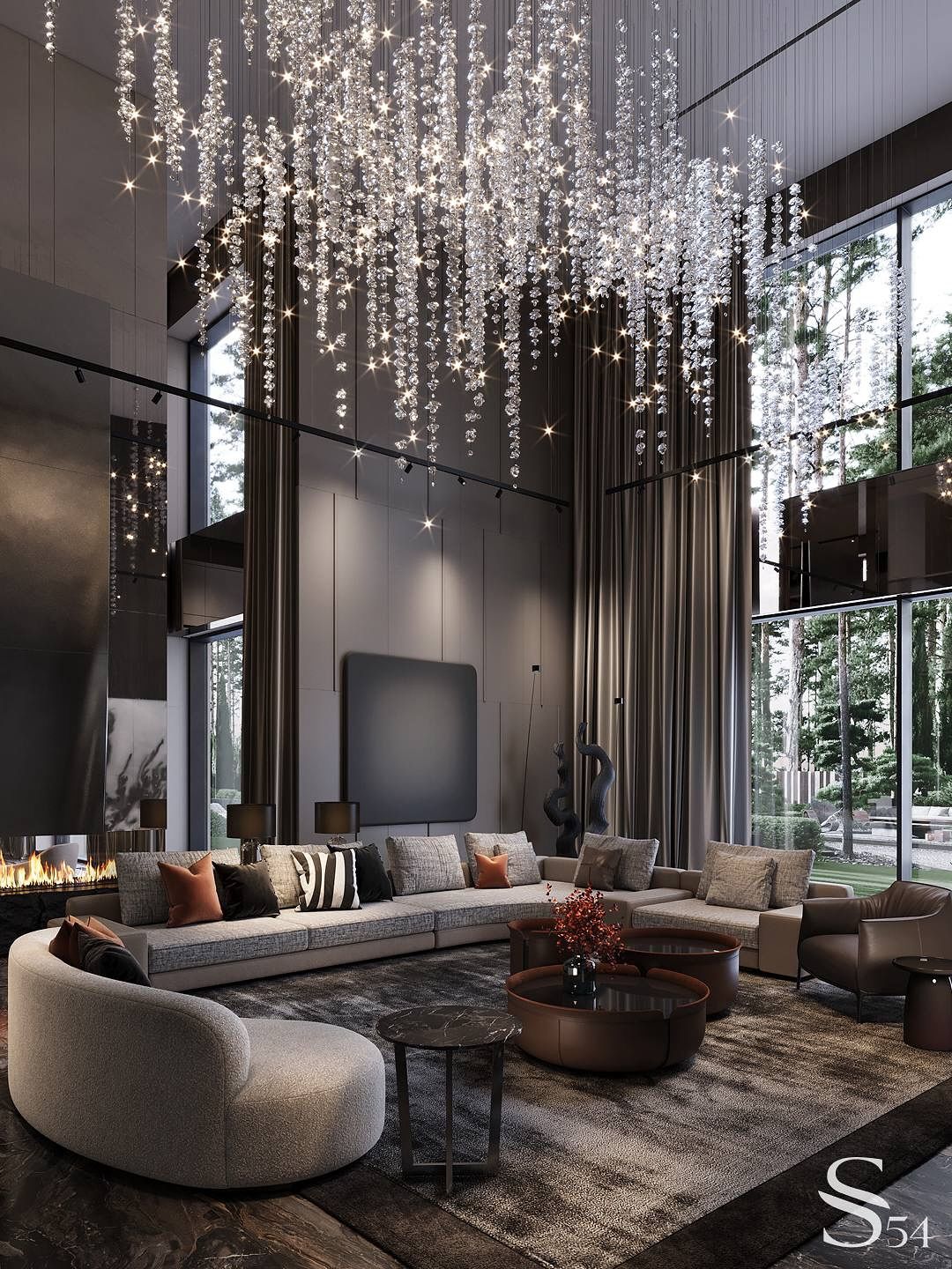 Luxurious living room design.