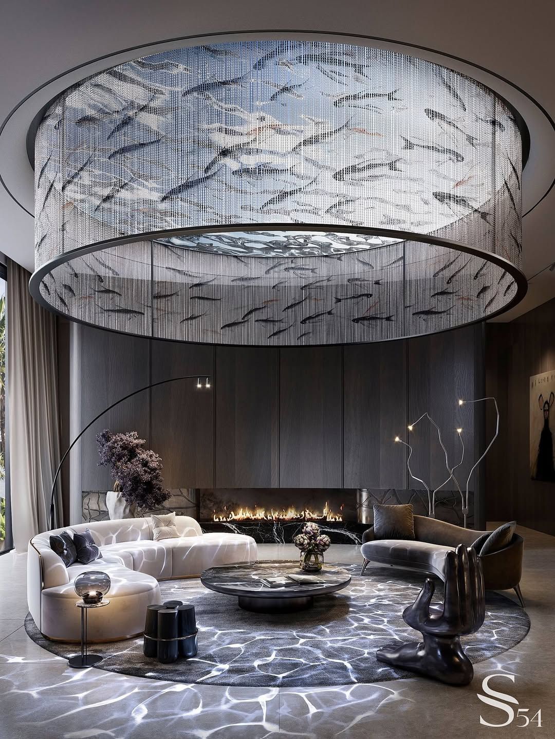 Luxurious living room design.