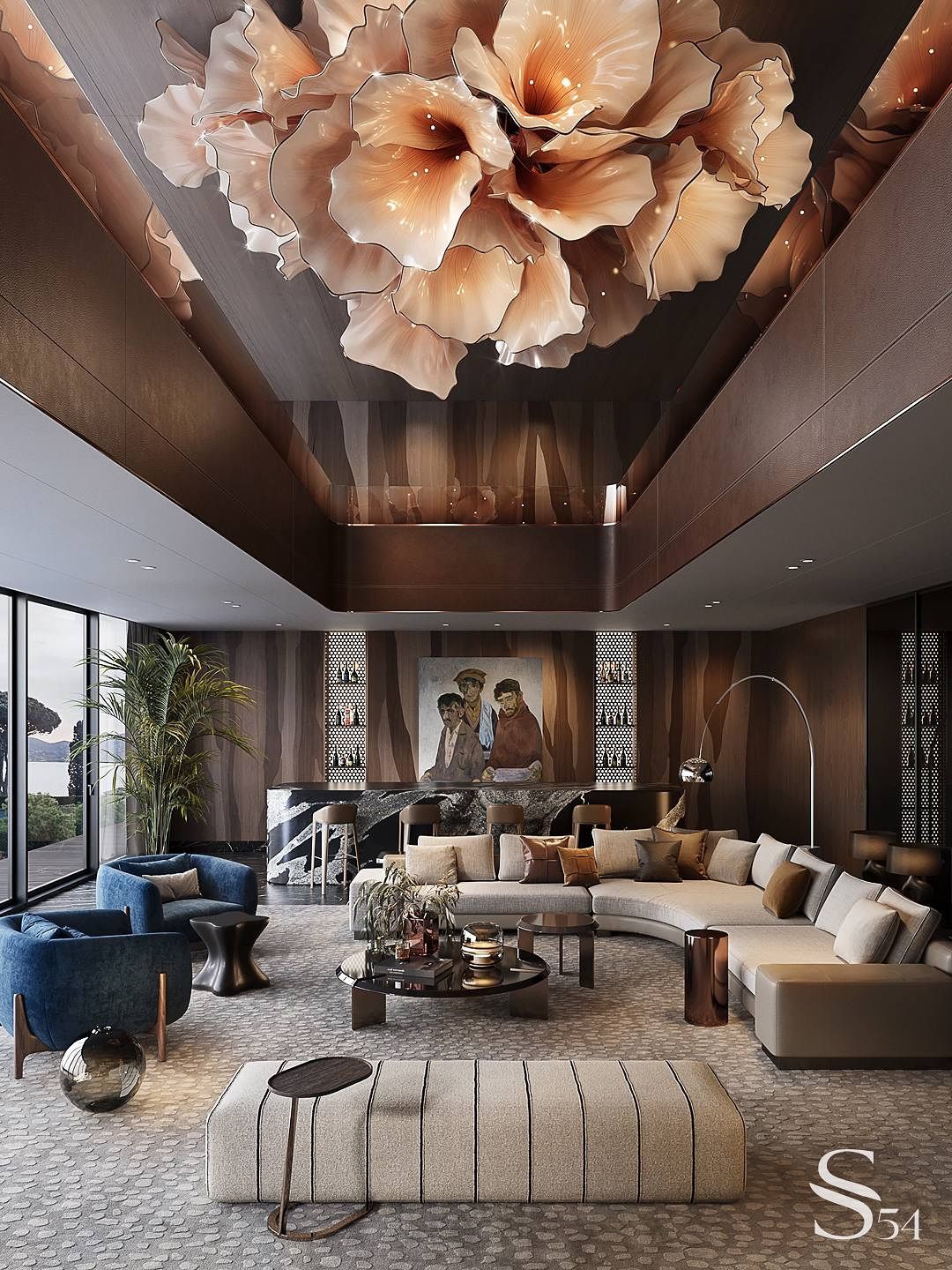 Luxurious living room design.