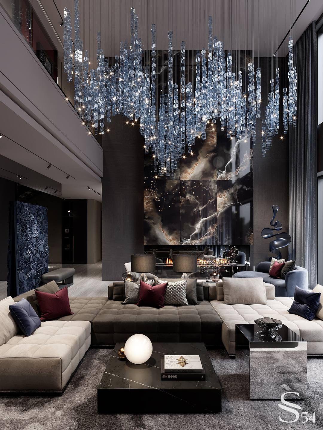 Luxurious living room design.