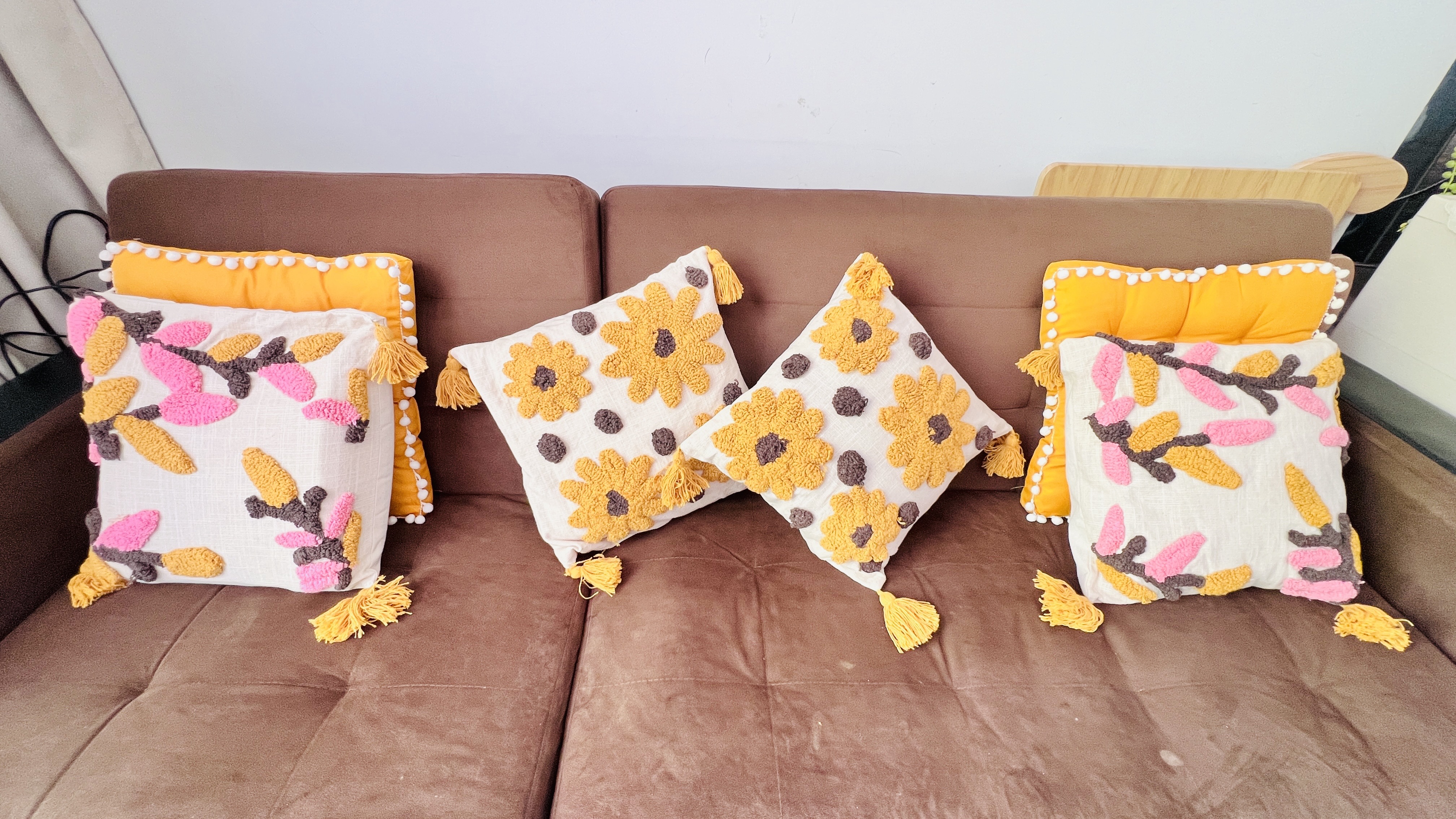 Hand-Embroidered Cushion Covers