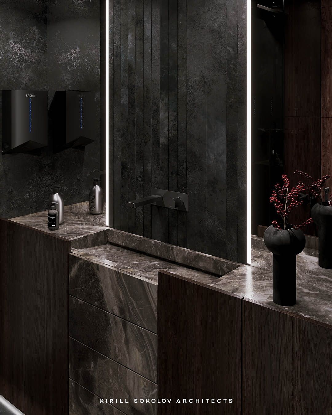 Luxe modern bathroom.