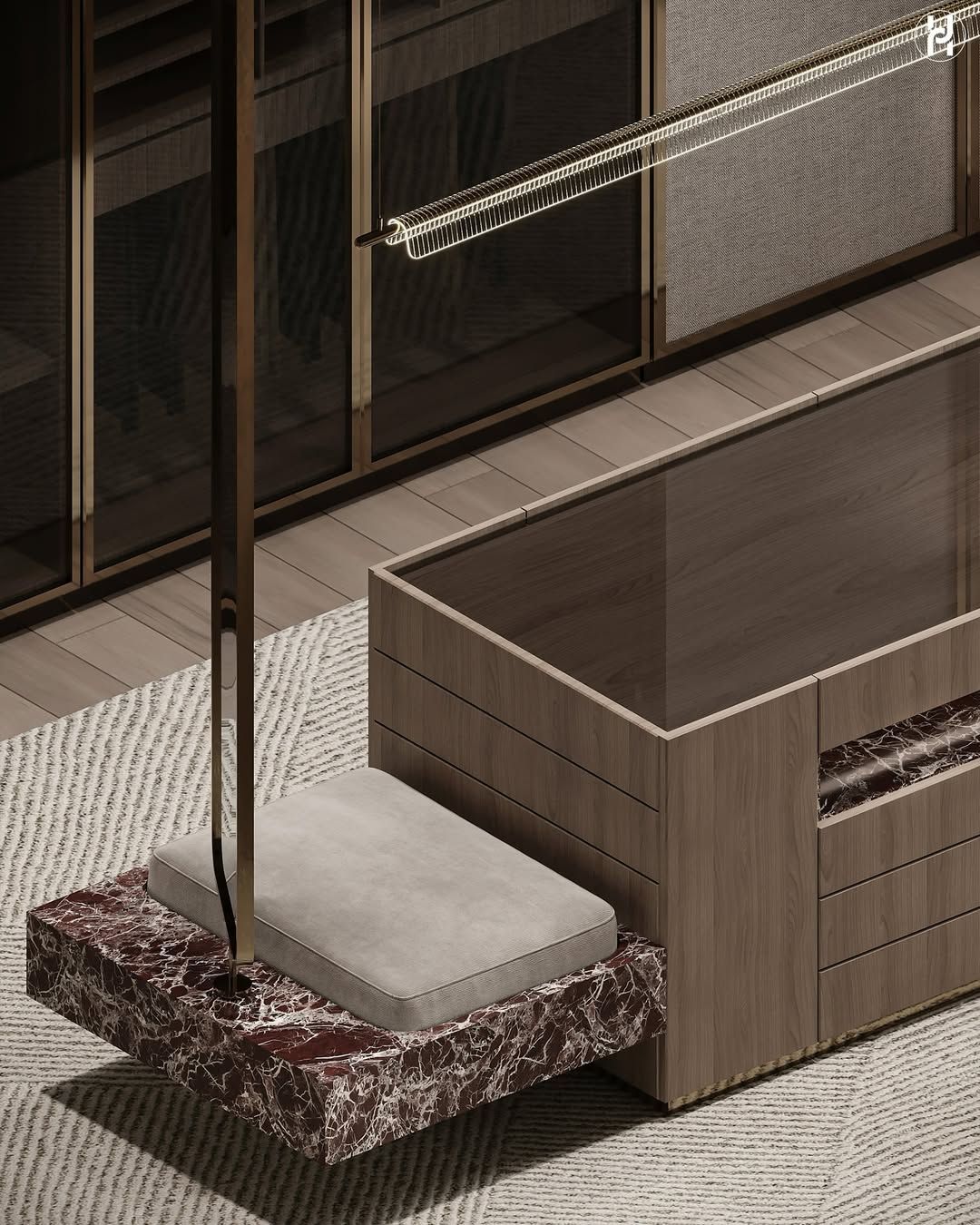 Cozy & modern walk-in wardrobe!