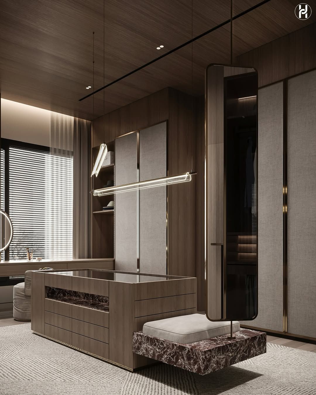 Cozy & modern walk-in wardrobe!