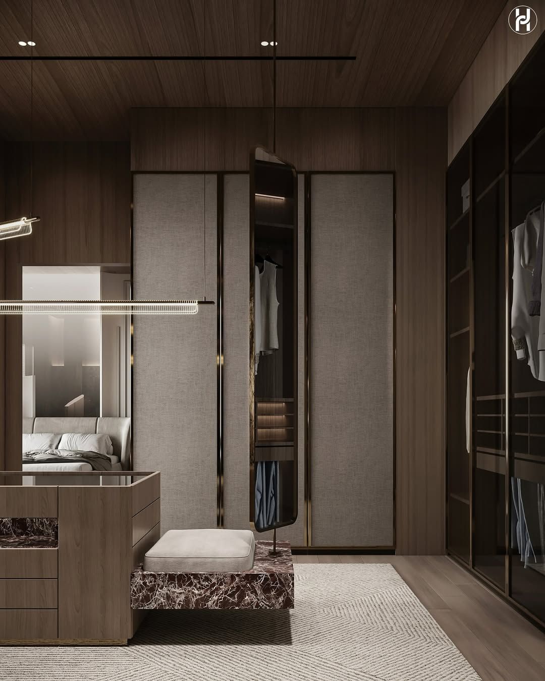 Cozy & modern walk-in wardrobe!