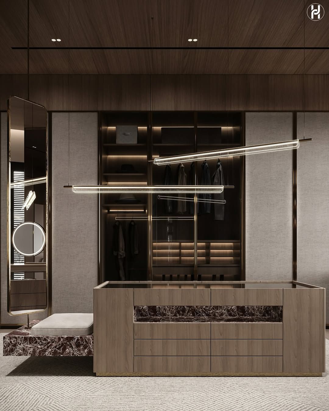 Cozy & modern walk-in wardrobe!