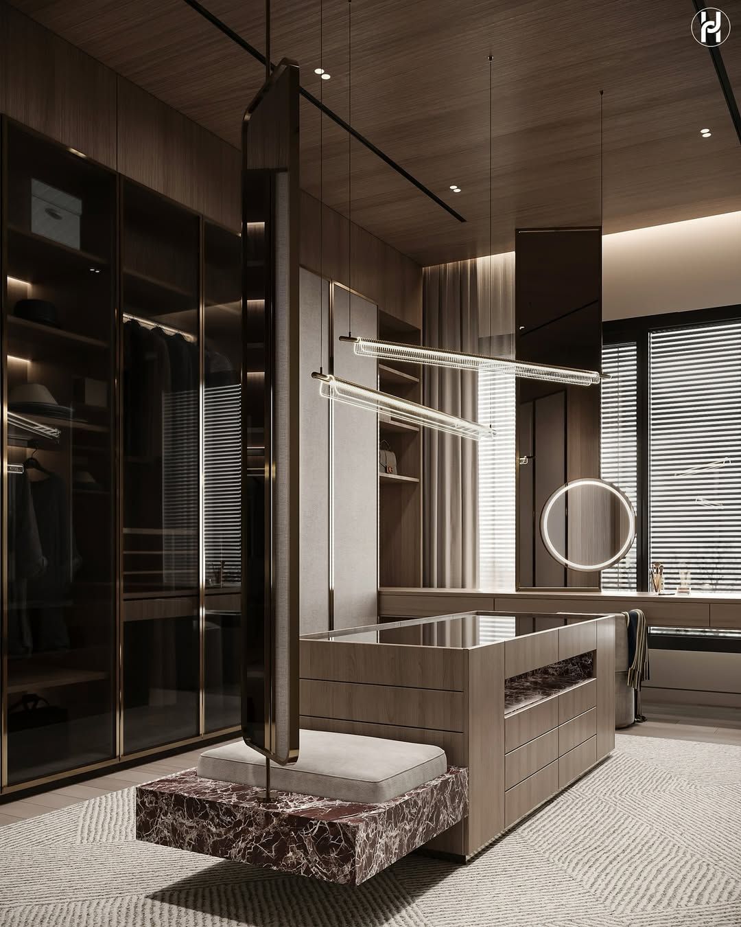 Cozy & modern walk-in wardrobe!