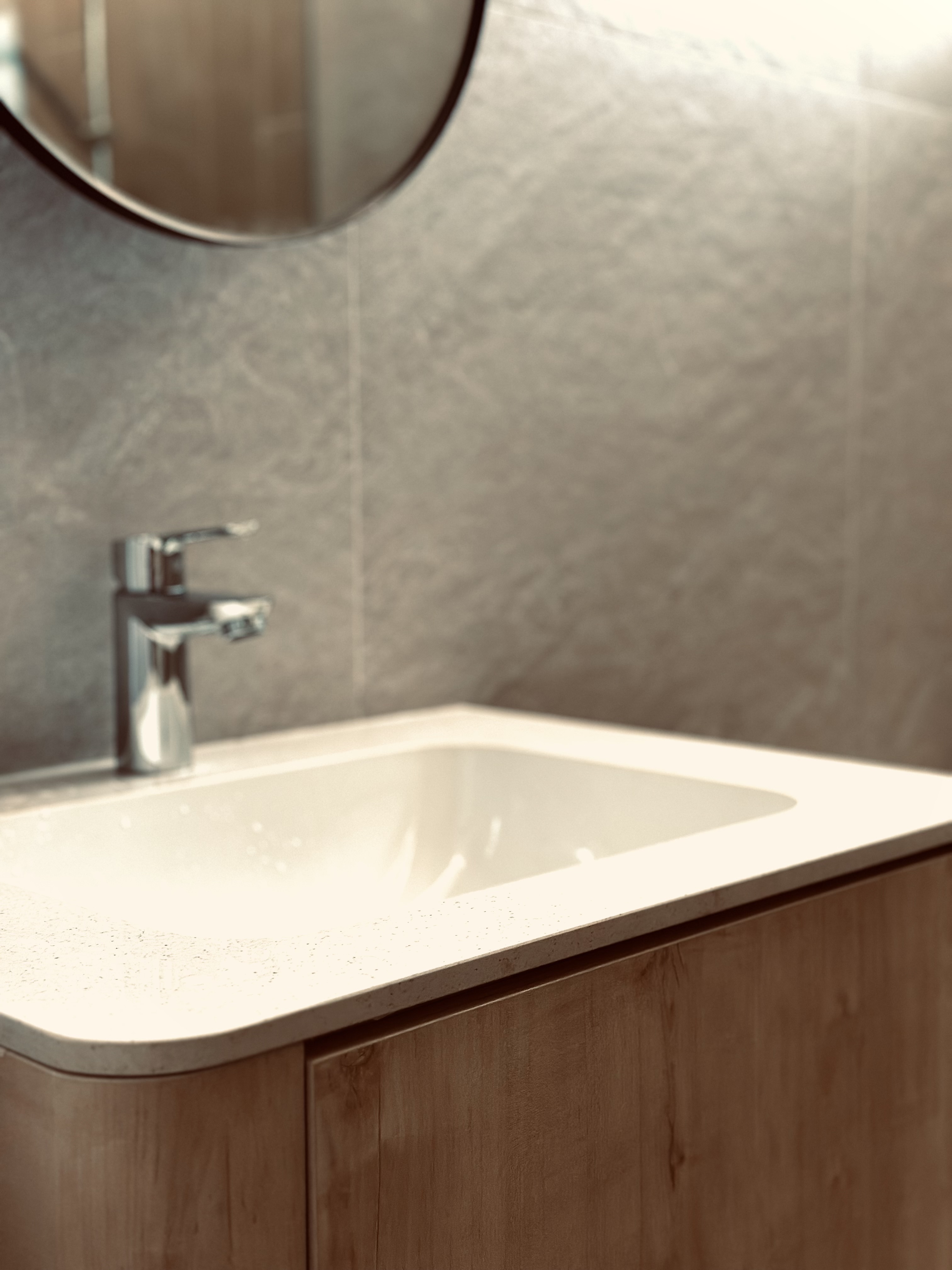 Beauty-of-integrated,-one-piece-sink-cabinet