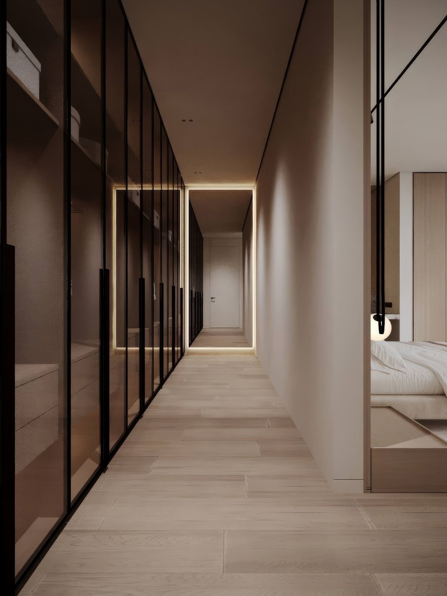 Stylish bedroom & bathroom