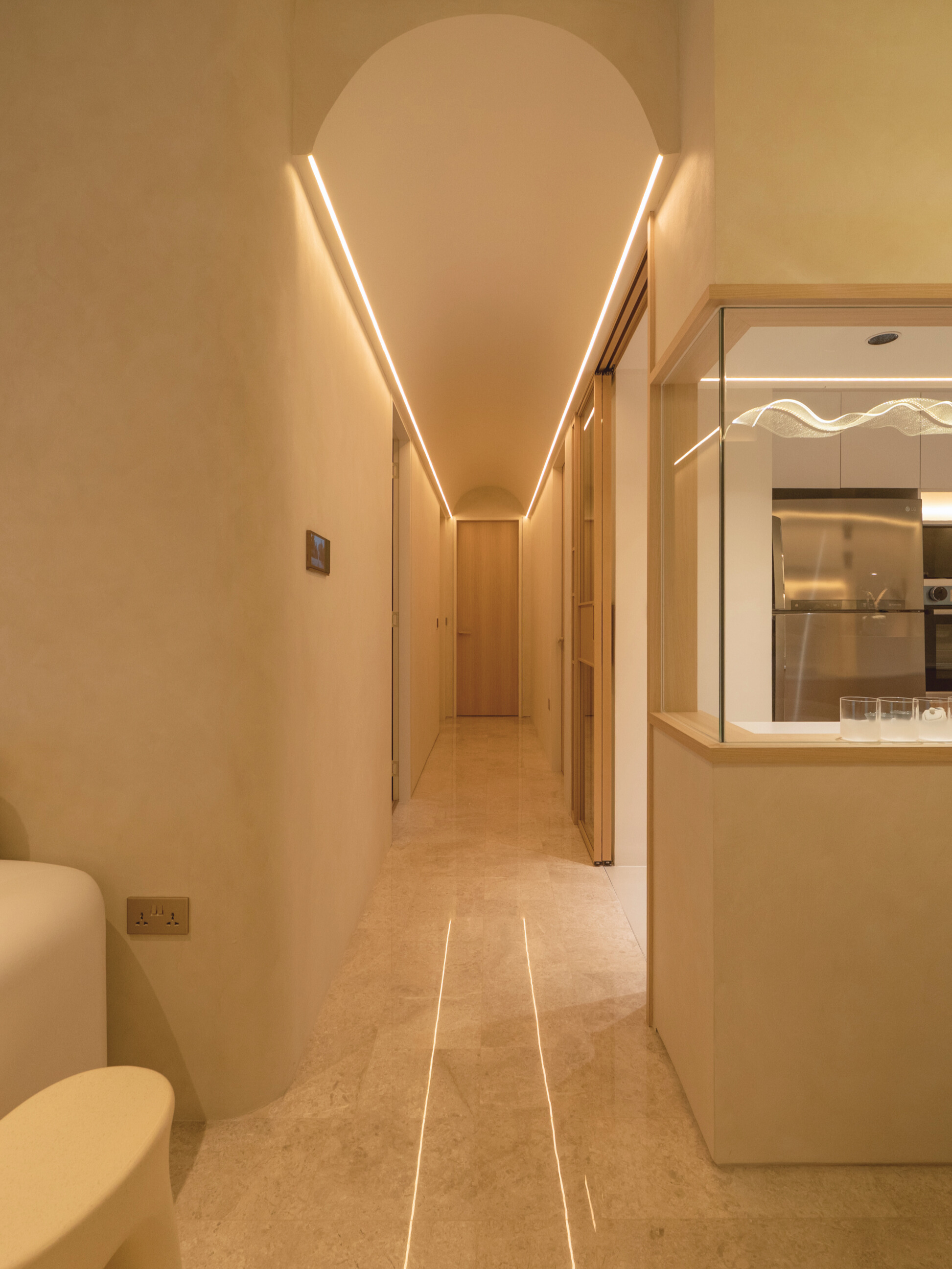 A calming abode of arches and glow