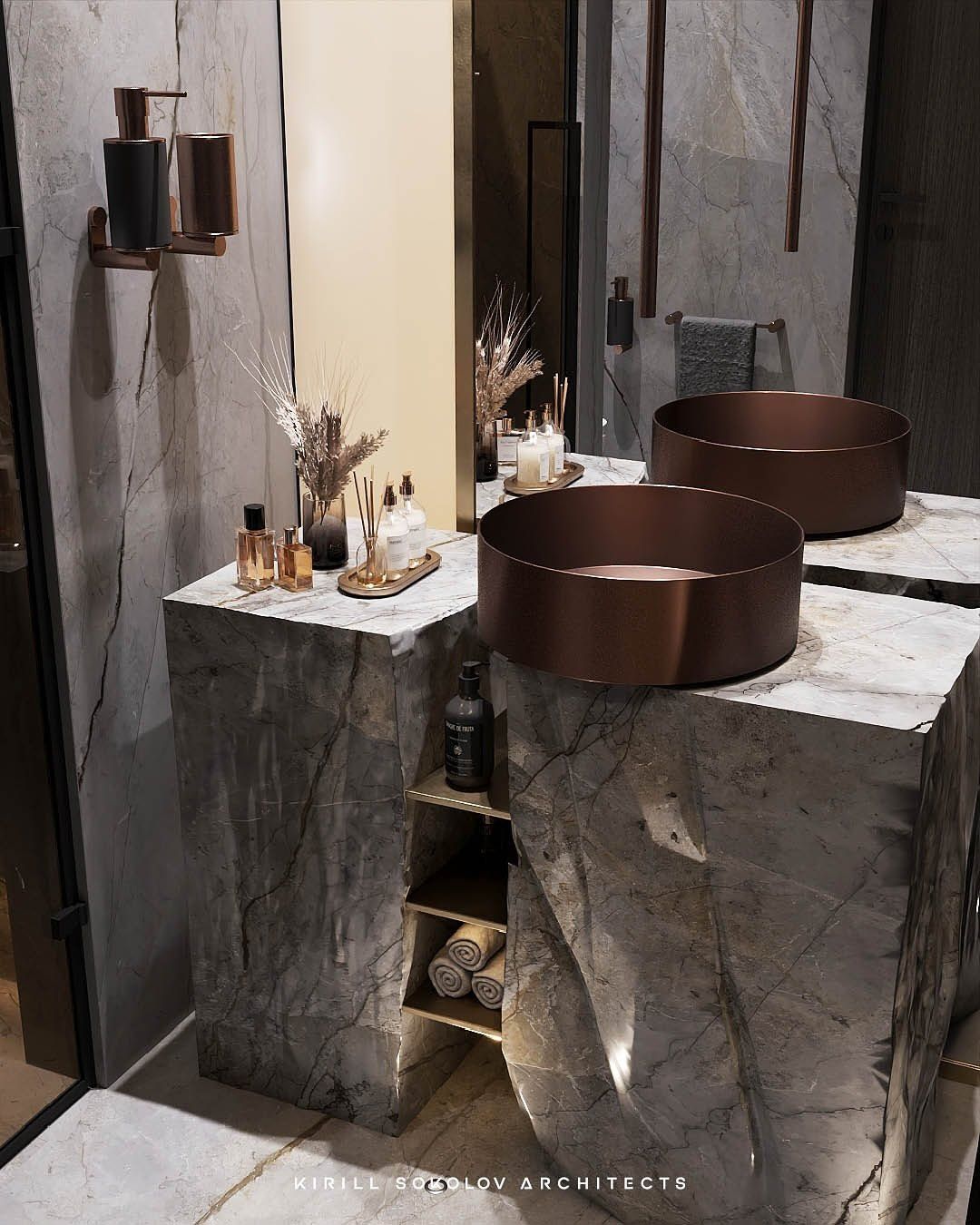 Sleek, chic bathroom interior
