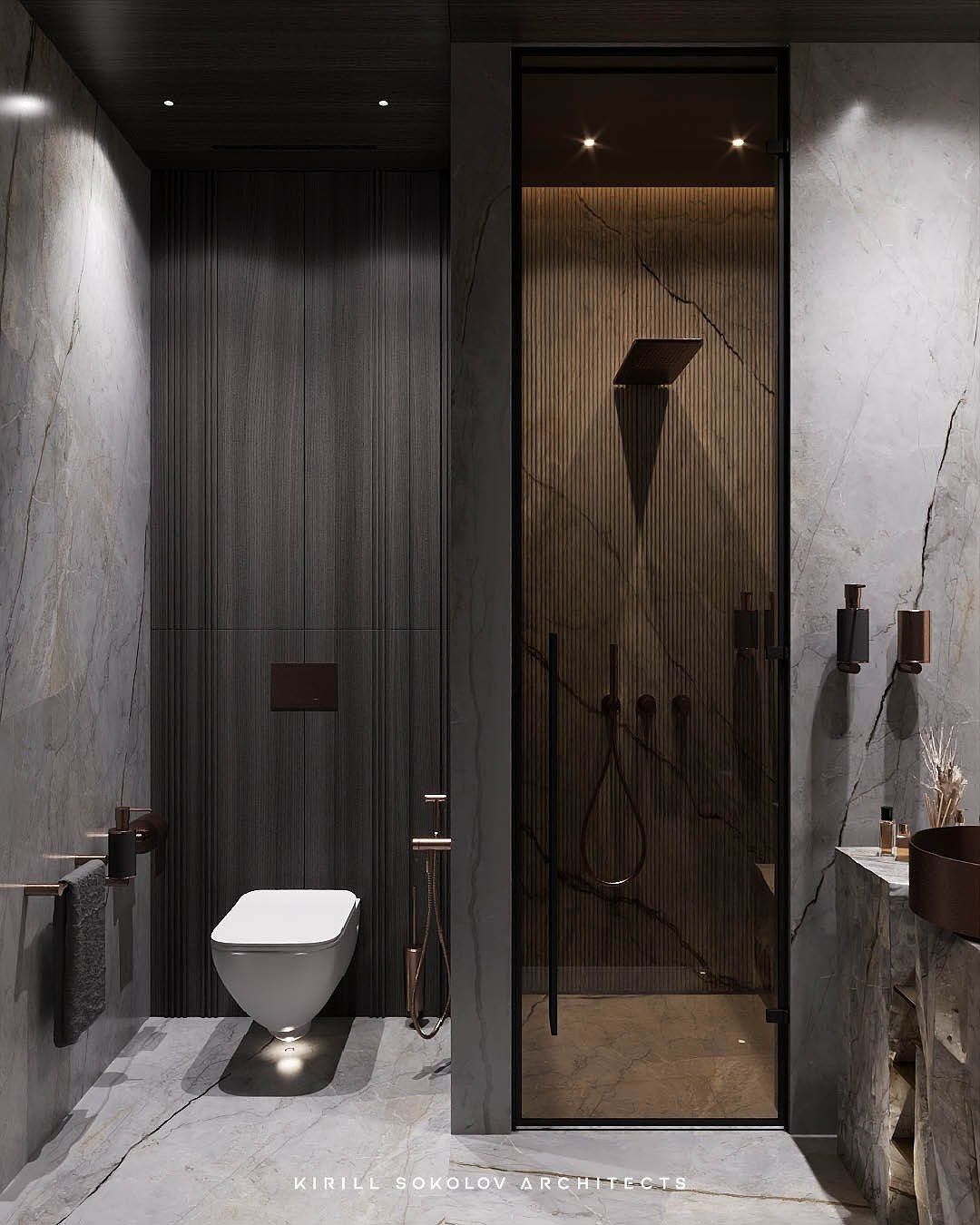 Sleek, chic bathroom interior