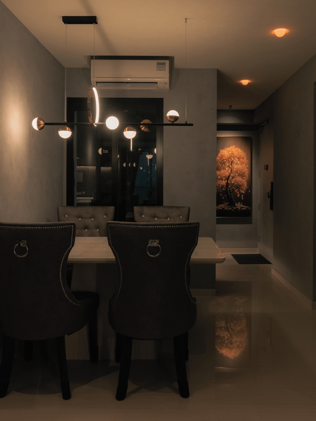 Shades of Serenity, A Dark Luxe Home by Carina