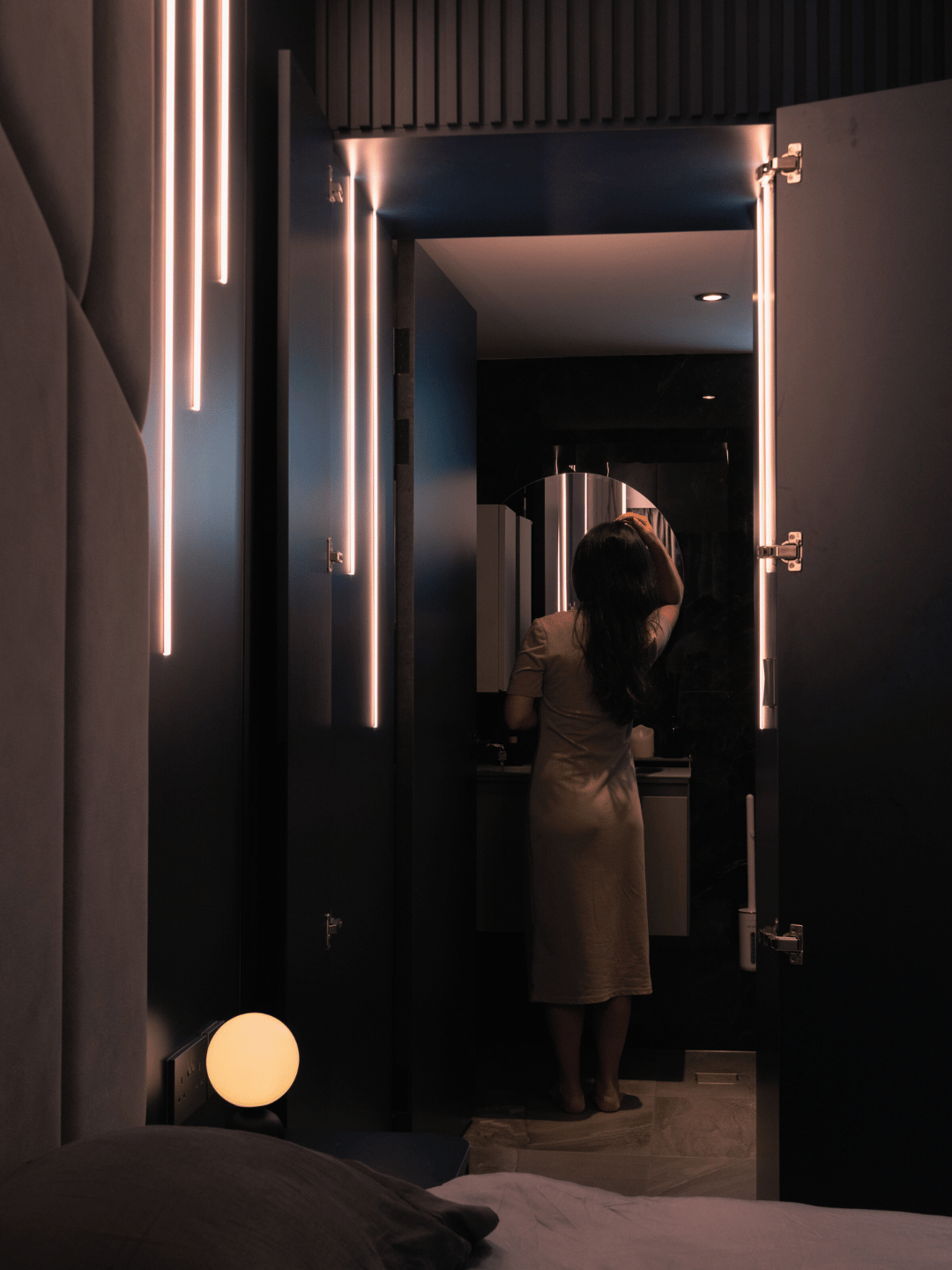 Shades of Serenity, A Dark Luxe Home by Carina